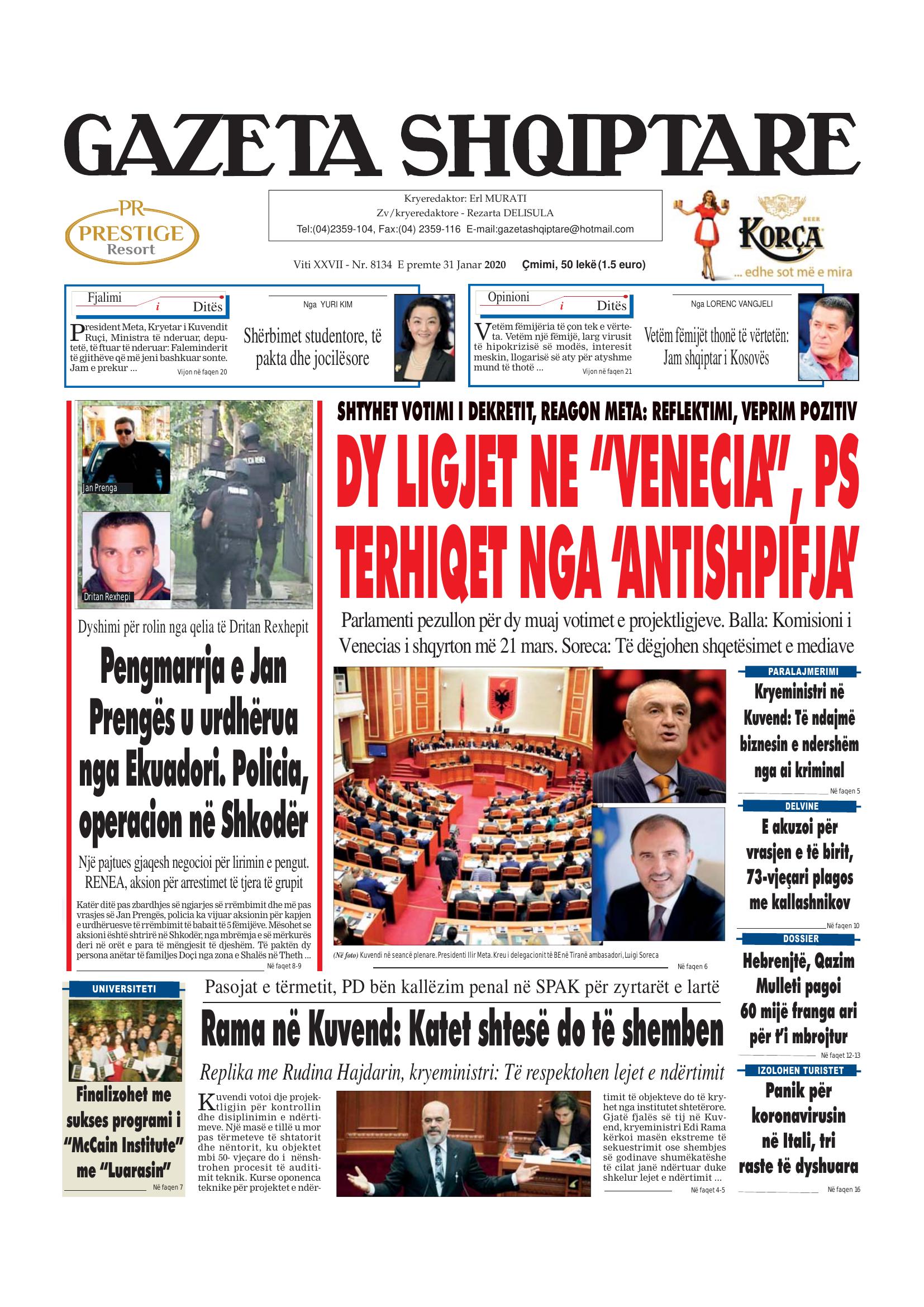 Gazeta Shqiptare 2020-01-31