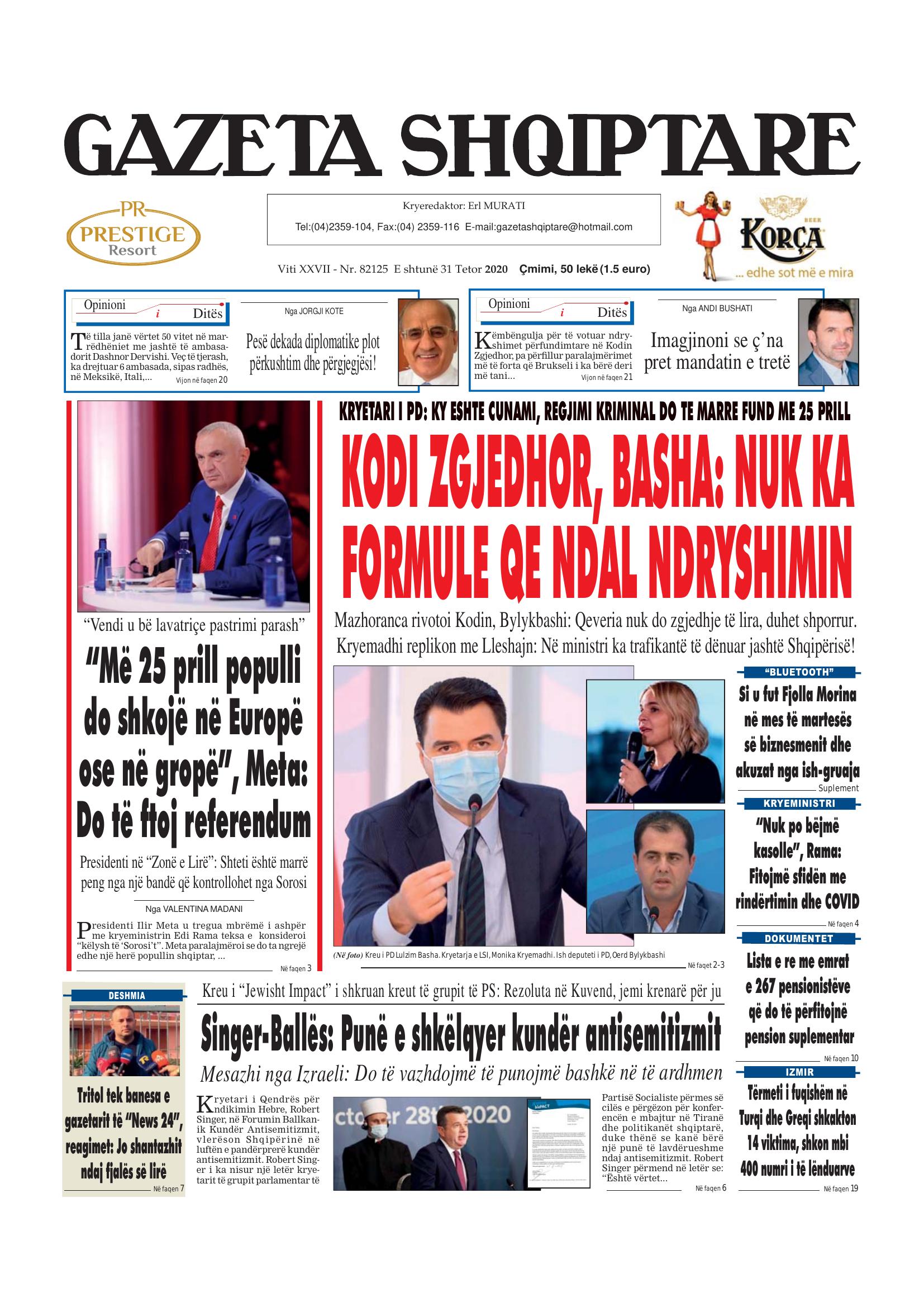 Gazeta Shqiptare 2020-10-31