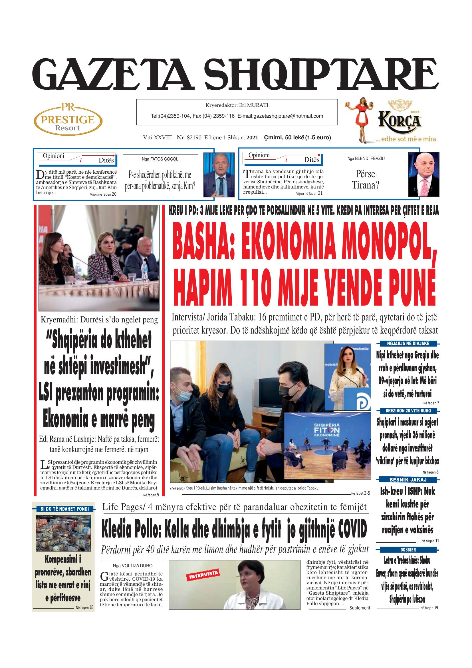 Gazeta Shqiptare 2021-02-01