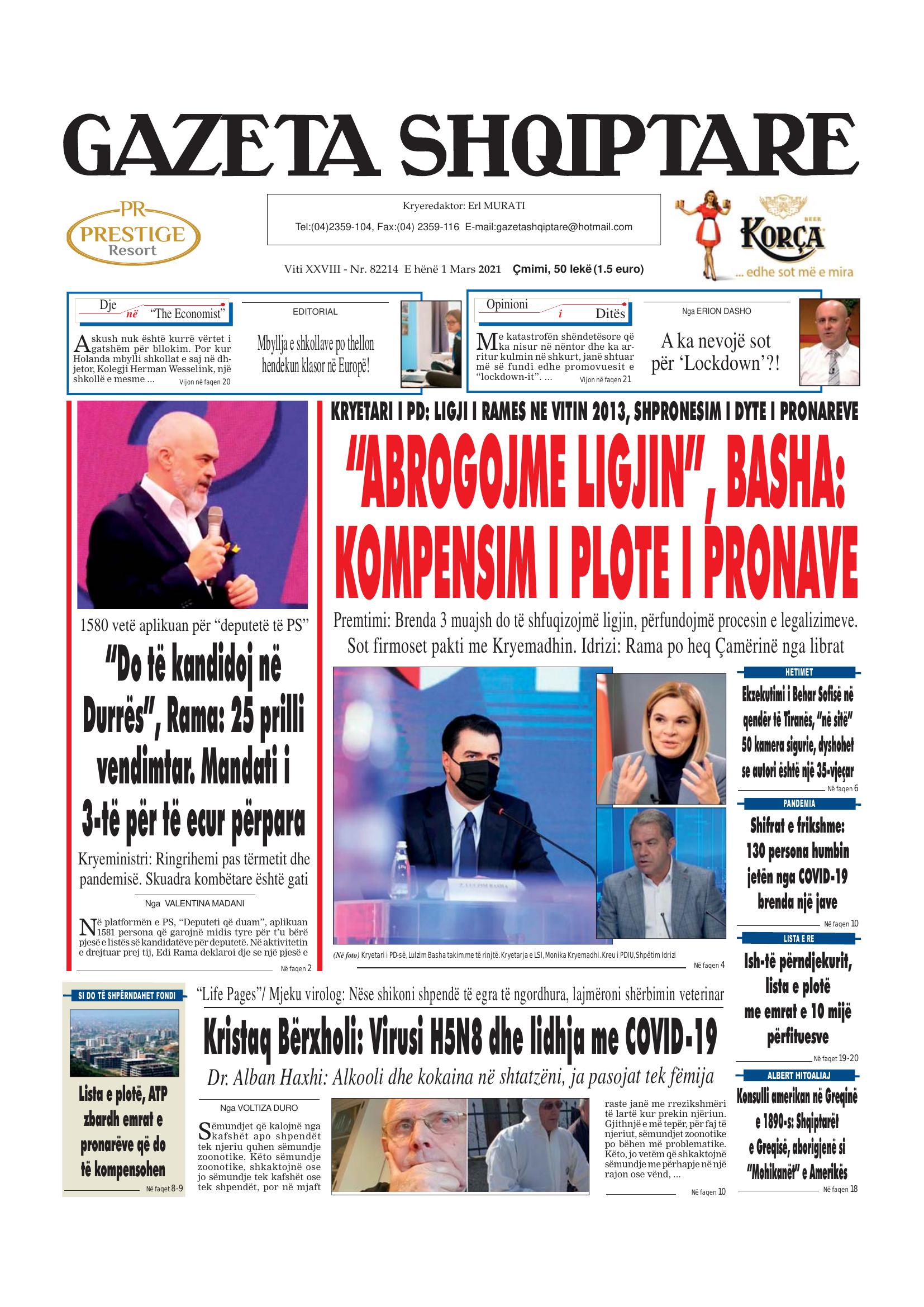 Gazeta Shqiptare 2021-03-01