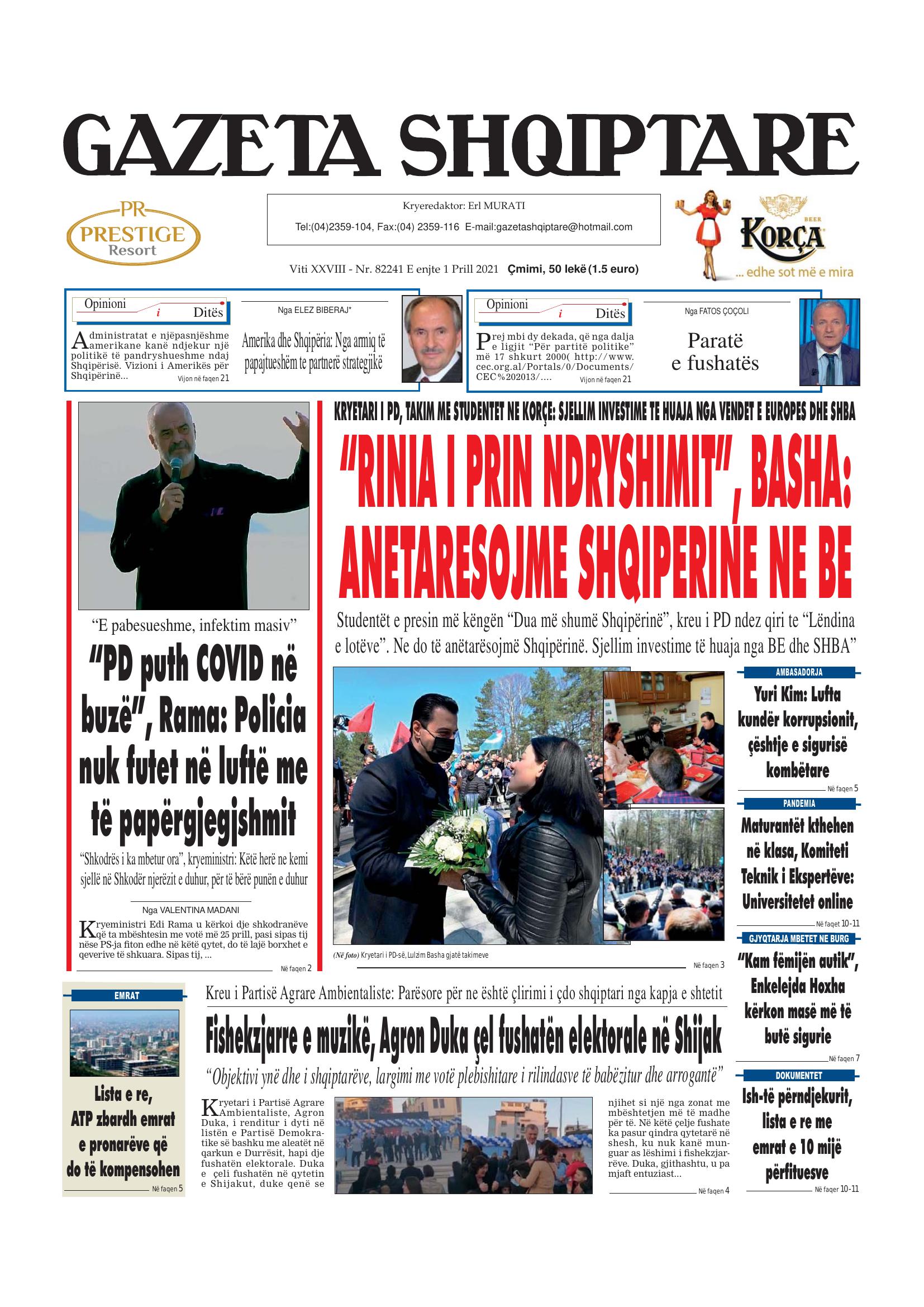 Gazeta Shqiptare 2021-04-01