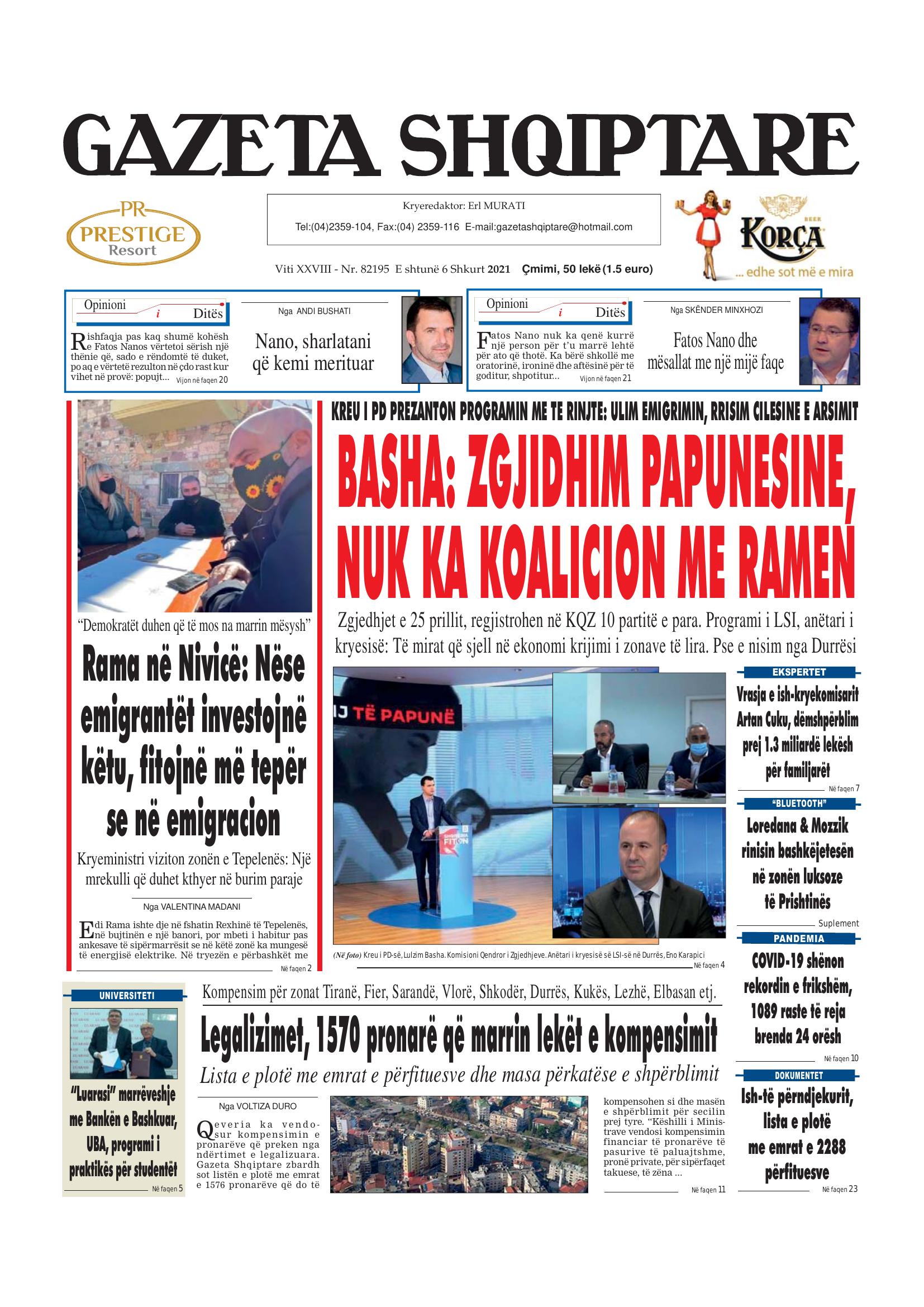 Gazeta Shqiptare 2021-02-06
