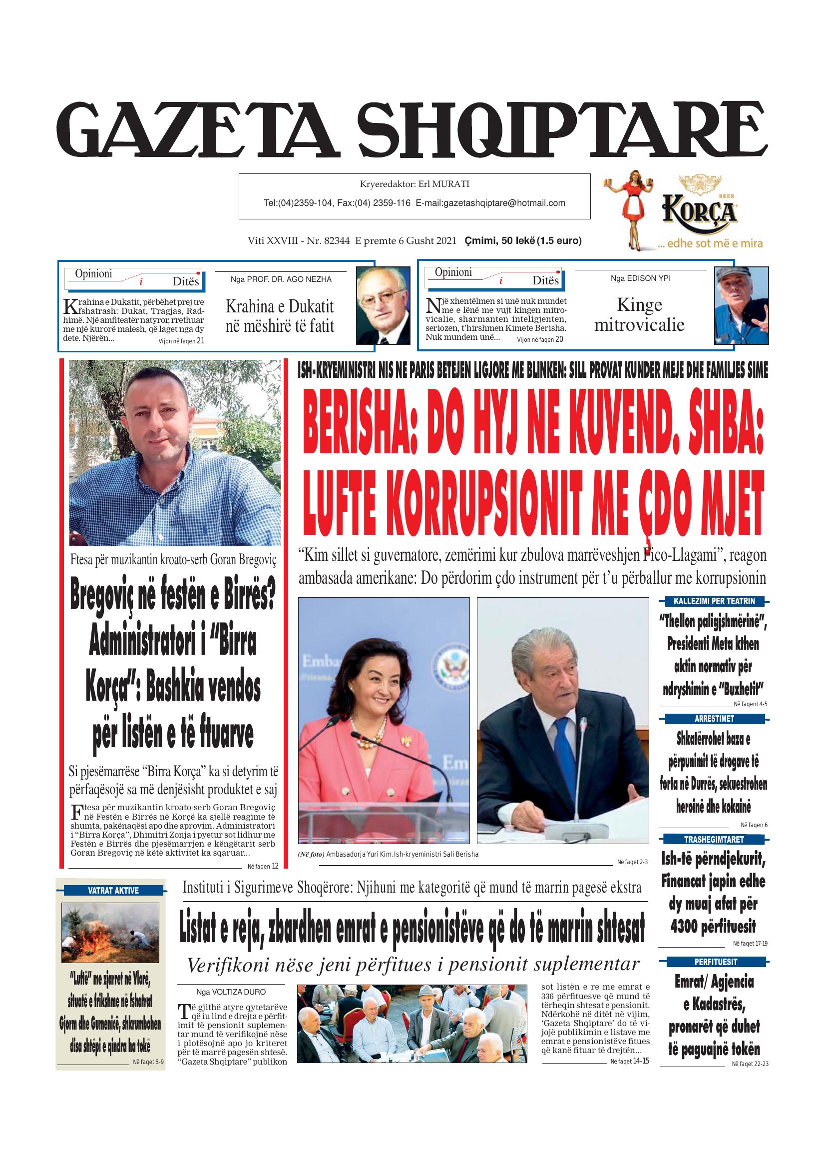 Gazeta Shqiptare 2021-08-06