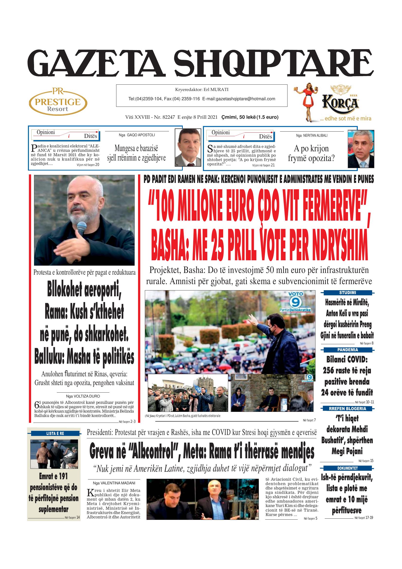Gazeta Shqiptare 2021-04-08