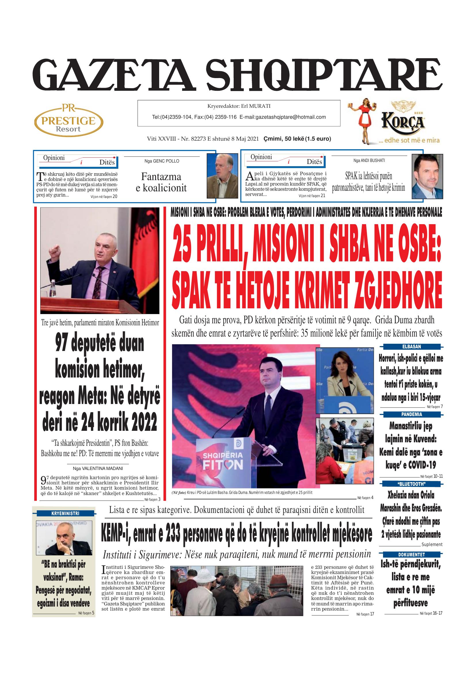 Gazeta Shqiptare 2021-05-08