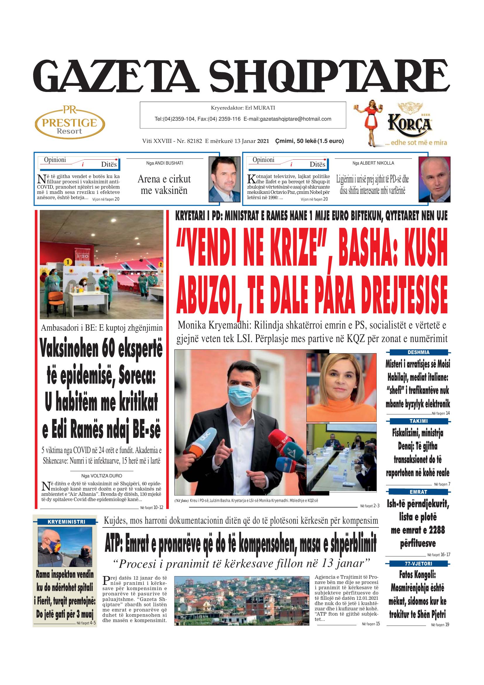 Gazeta Shqiptare 2021-01-13