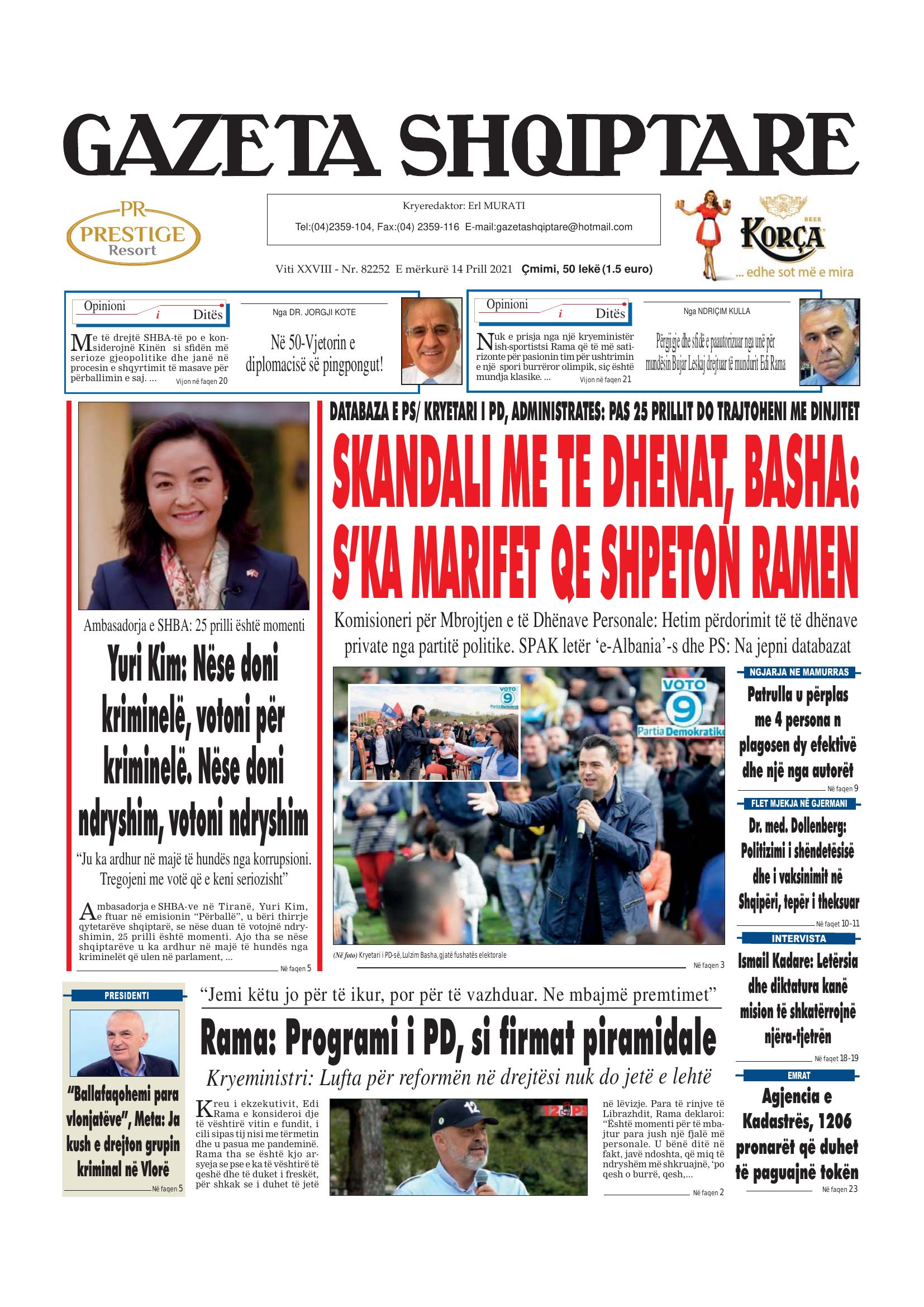 Gazeta Shqiptare 2021-04-14
