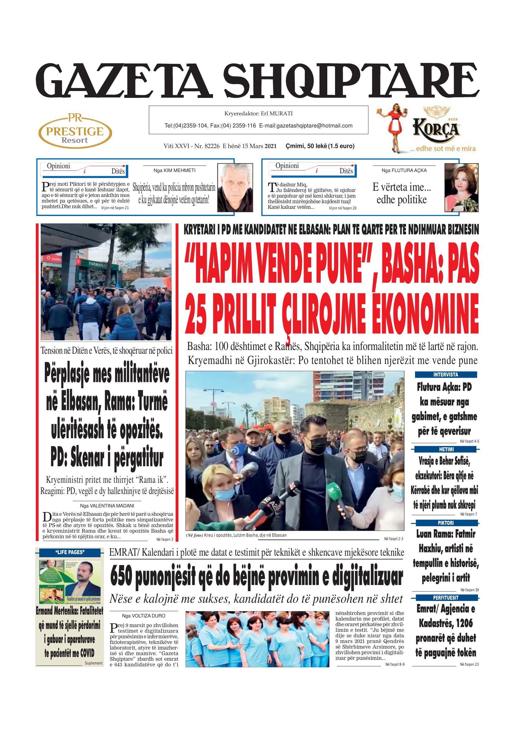 Gazeta Shqiptare 2021-03-15
