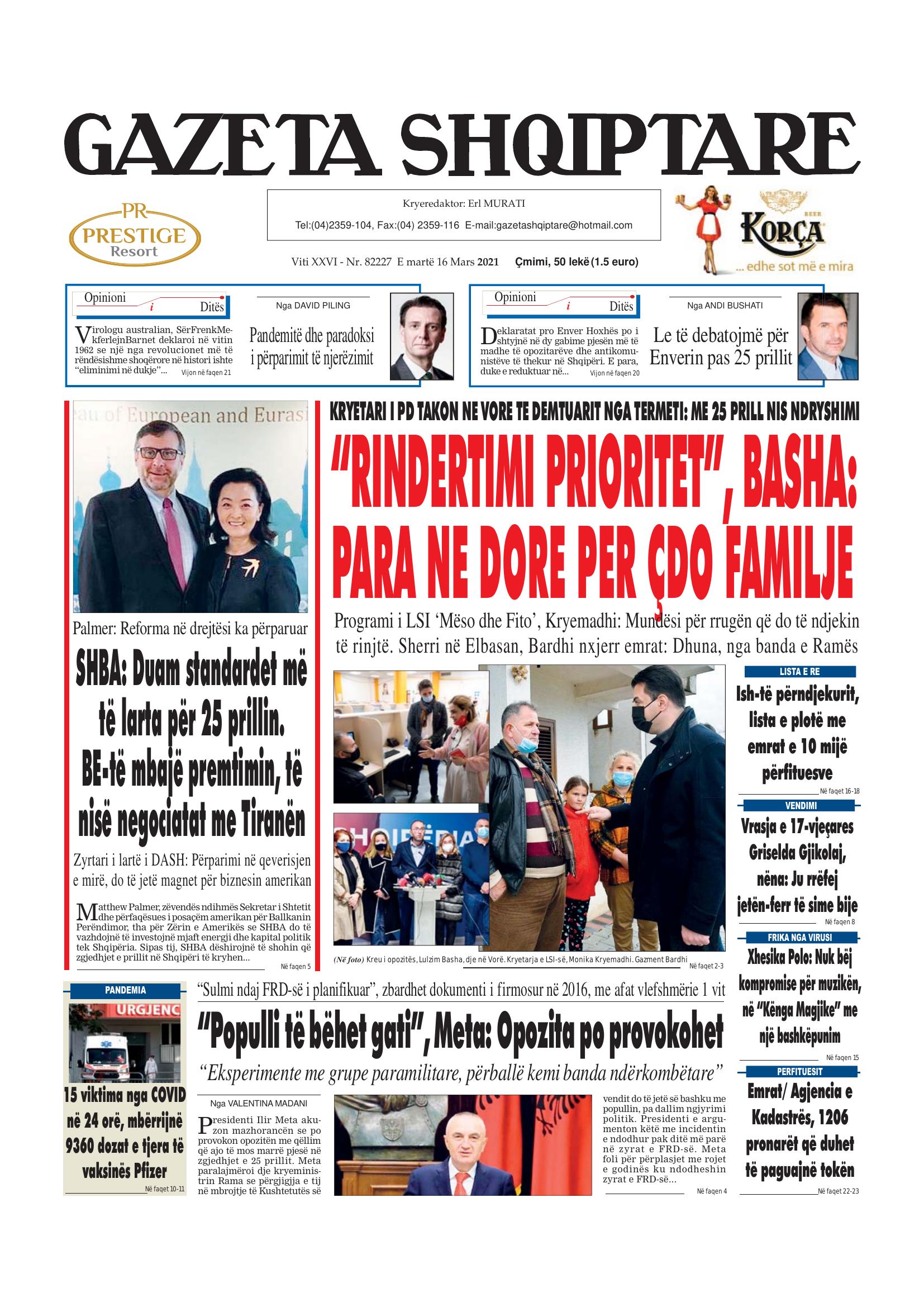 Gazeta Shqiptare 2021-03-16
