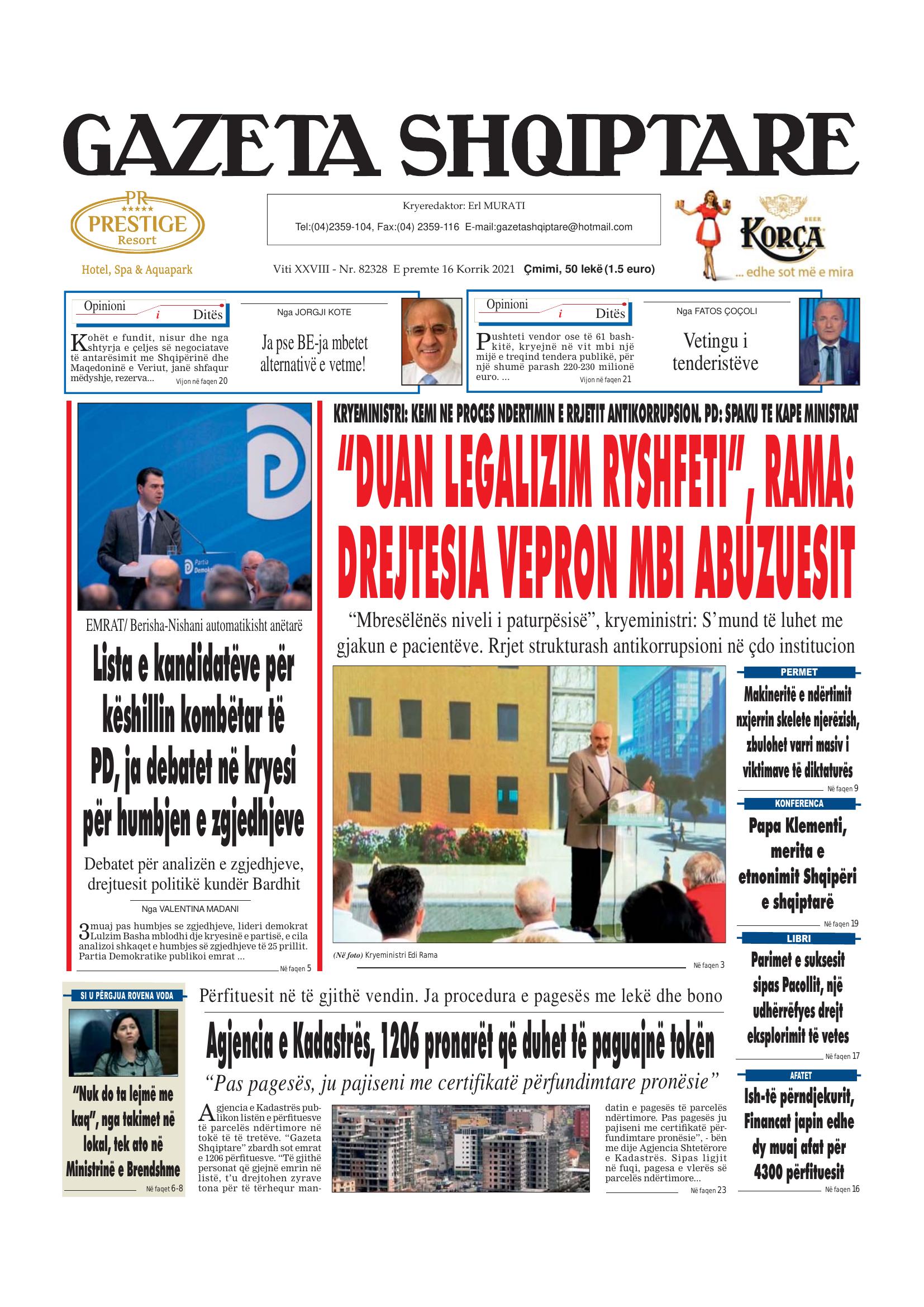 Gazeta Shqiptare 2021-07-16