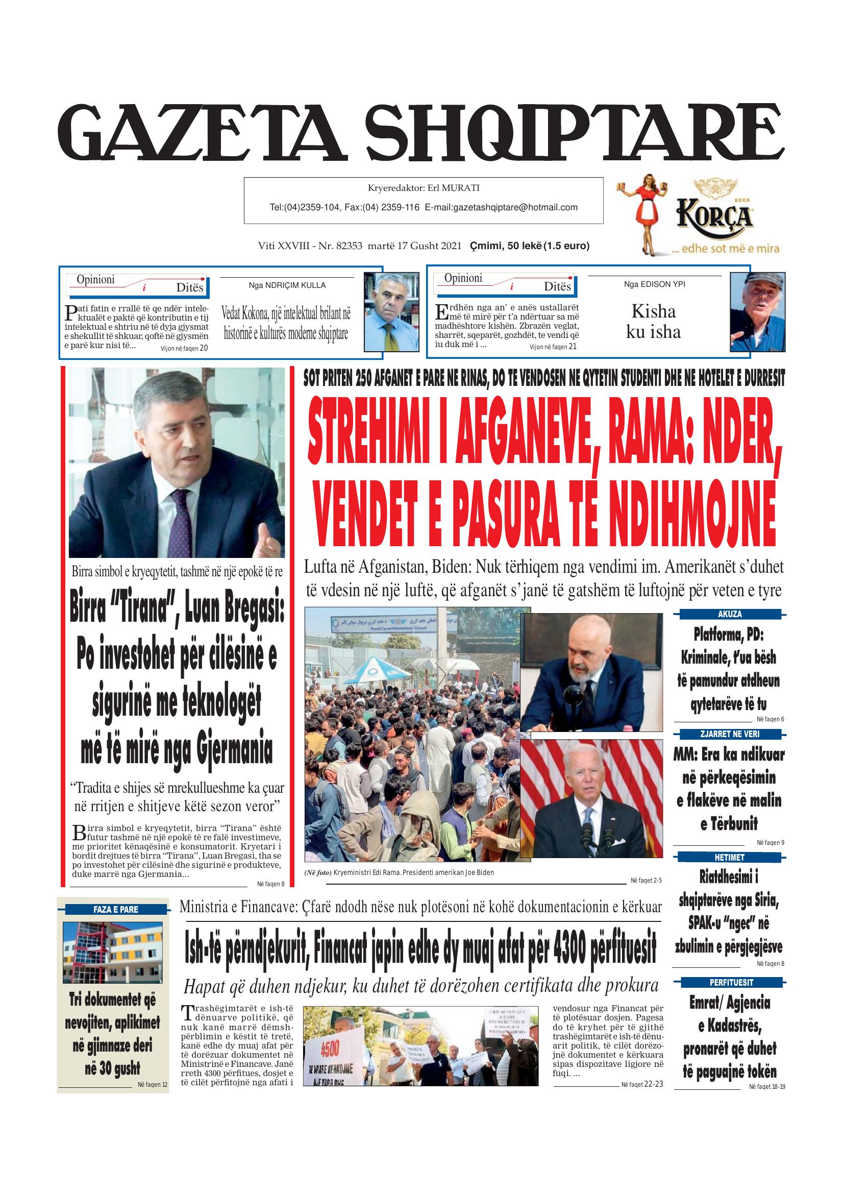 Gazeta Shqiptare 2021-08-17