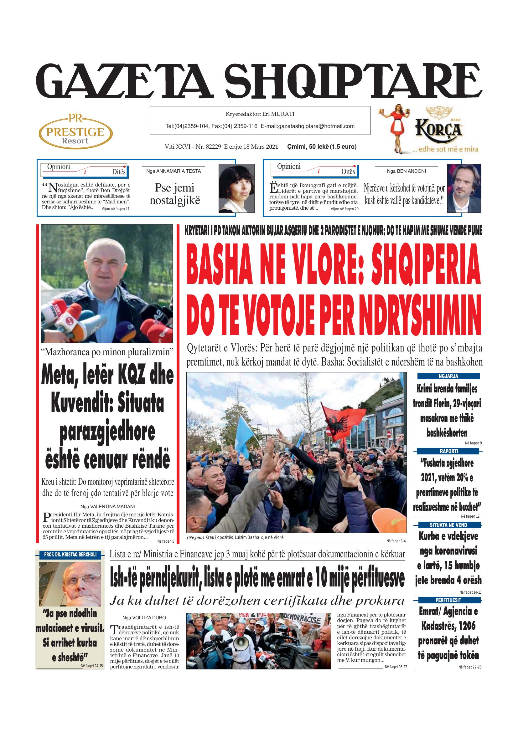 Gazeta Shqiptare 2021-03-18