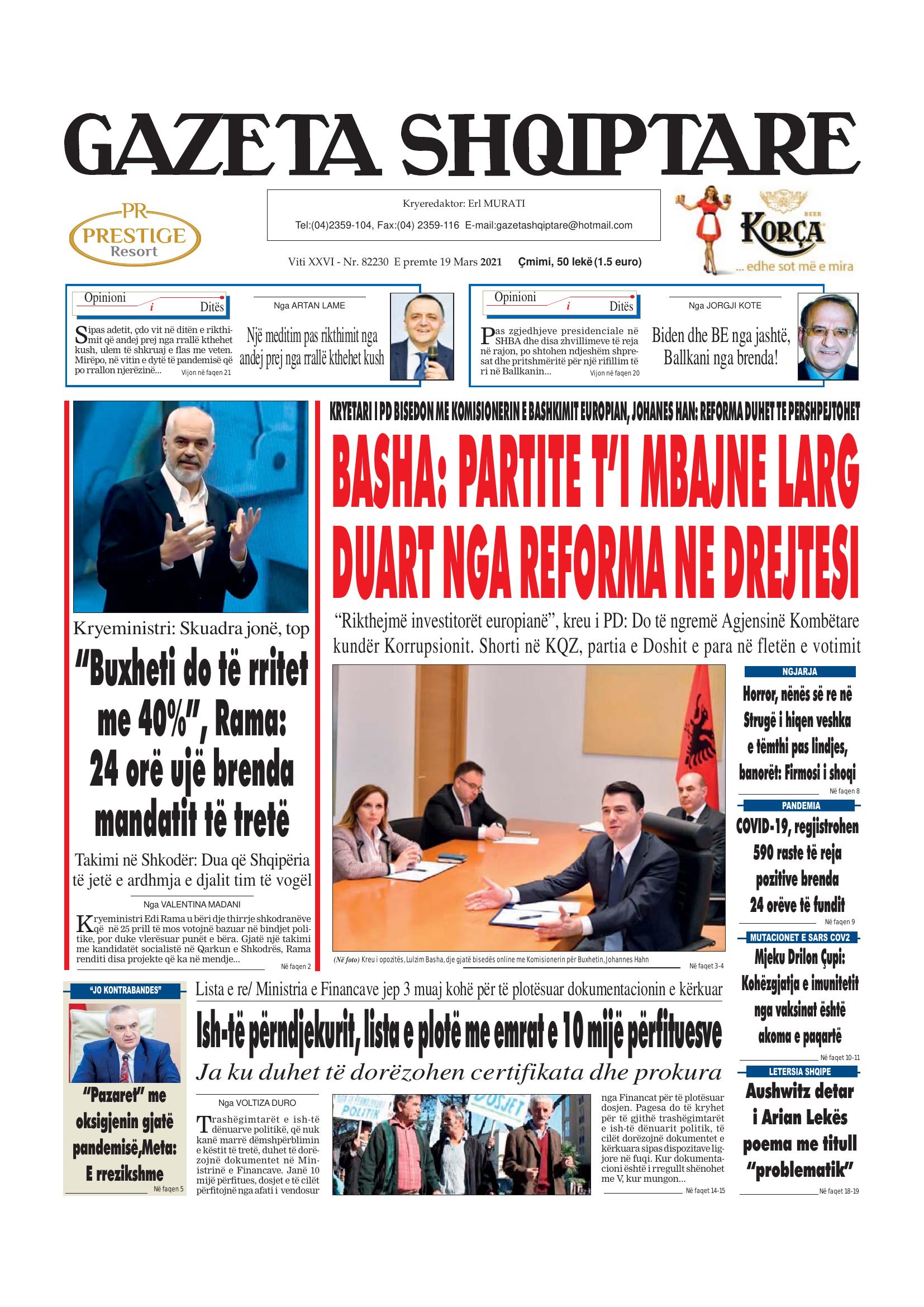 Gazeta Shqiptare 2021-03-19