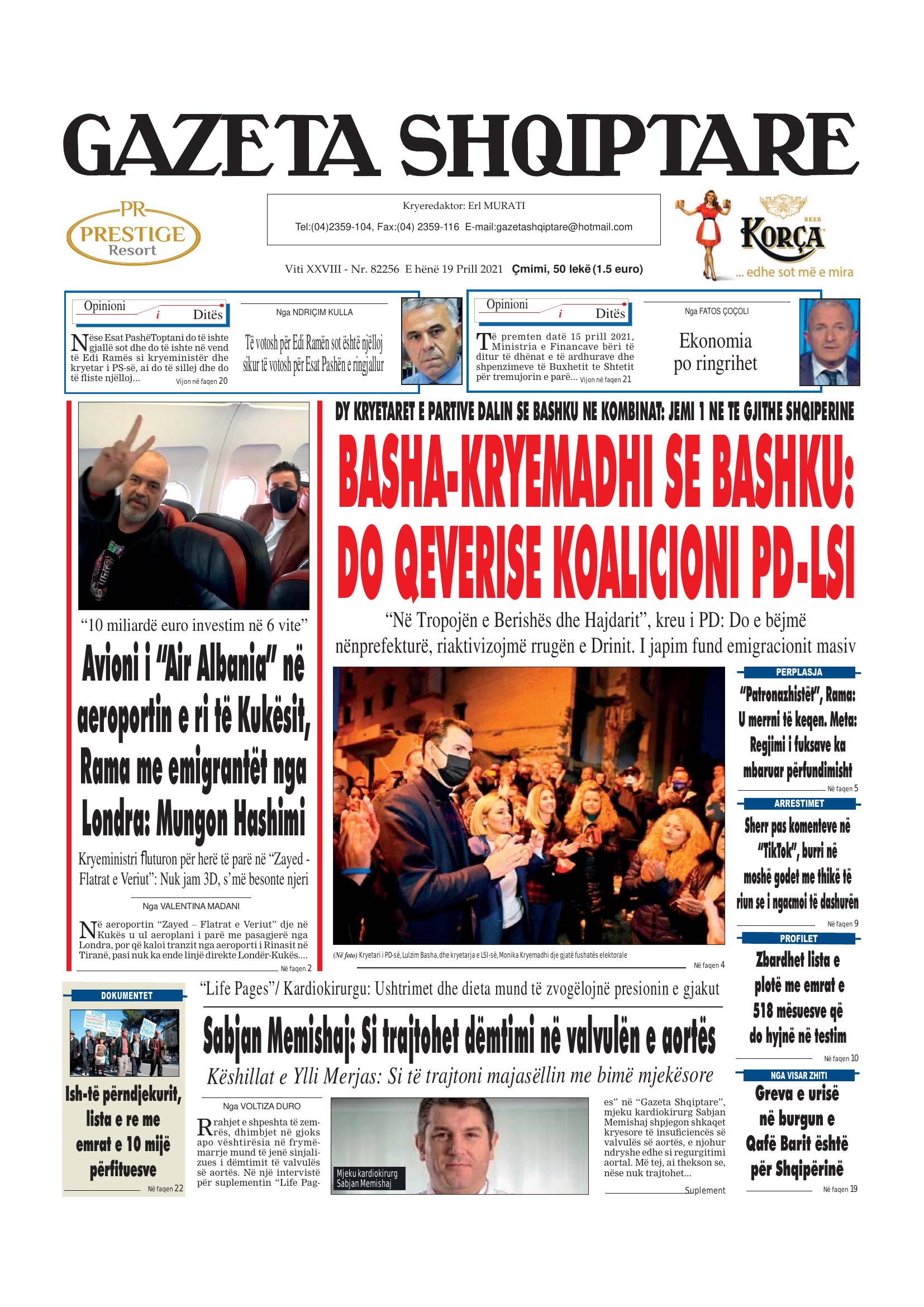 Gazeta Shqiptare 2021-04-19