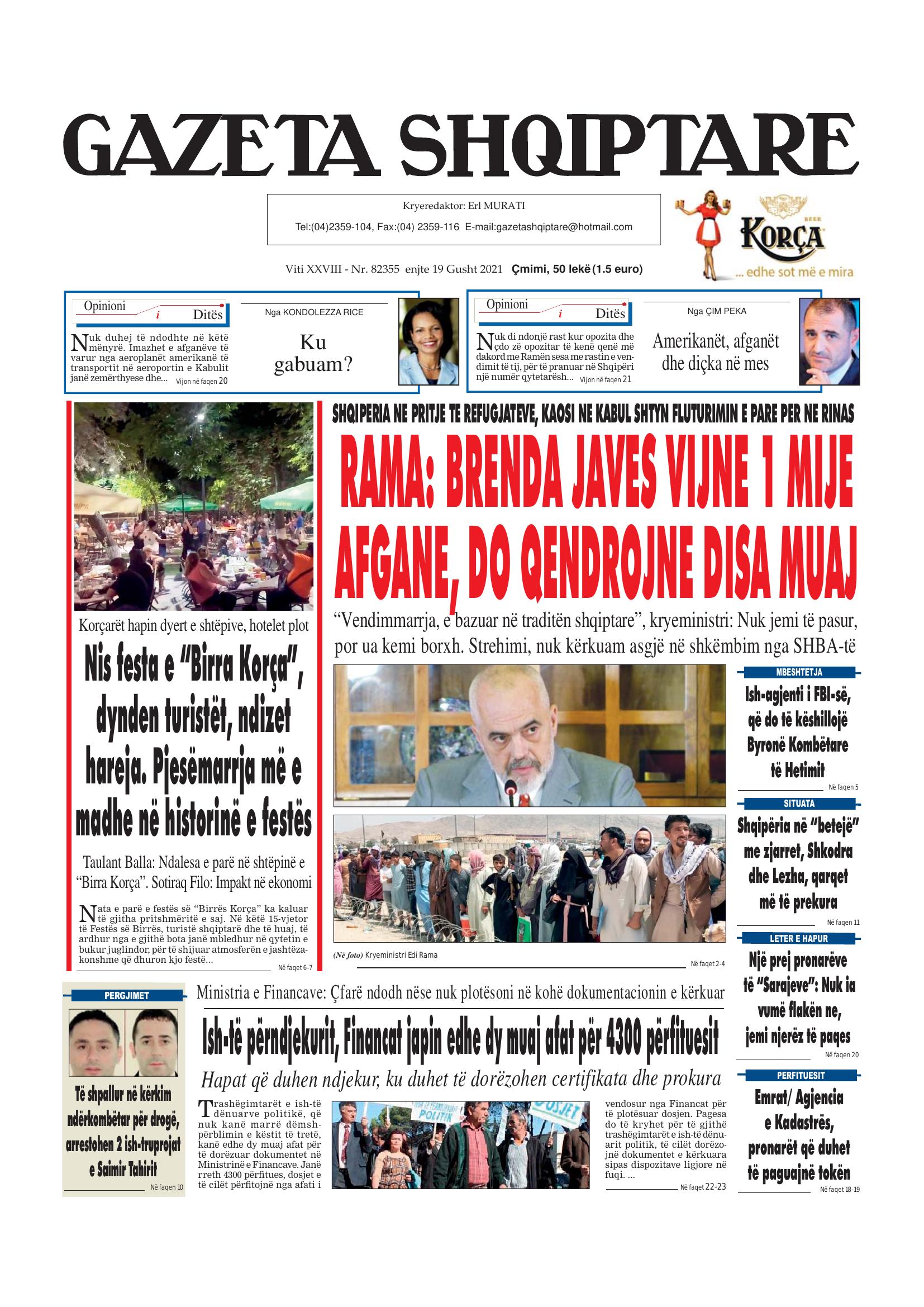 Gazeta Shqiptare 2021-08-19