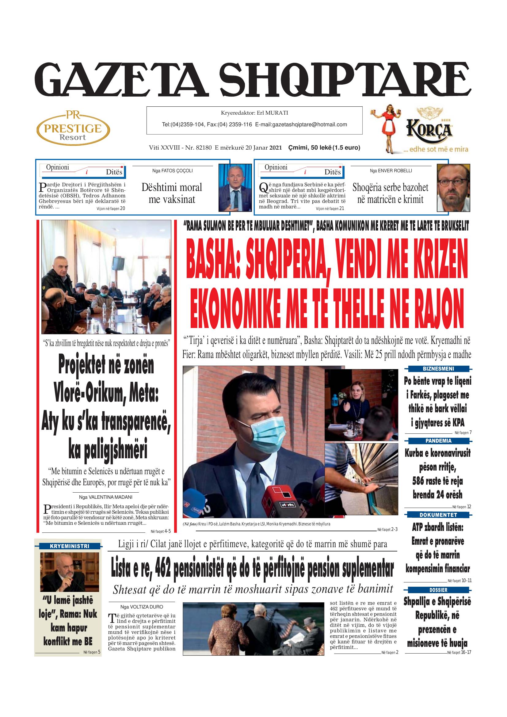 Gazeta Shqiptare 2021-01-20