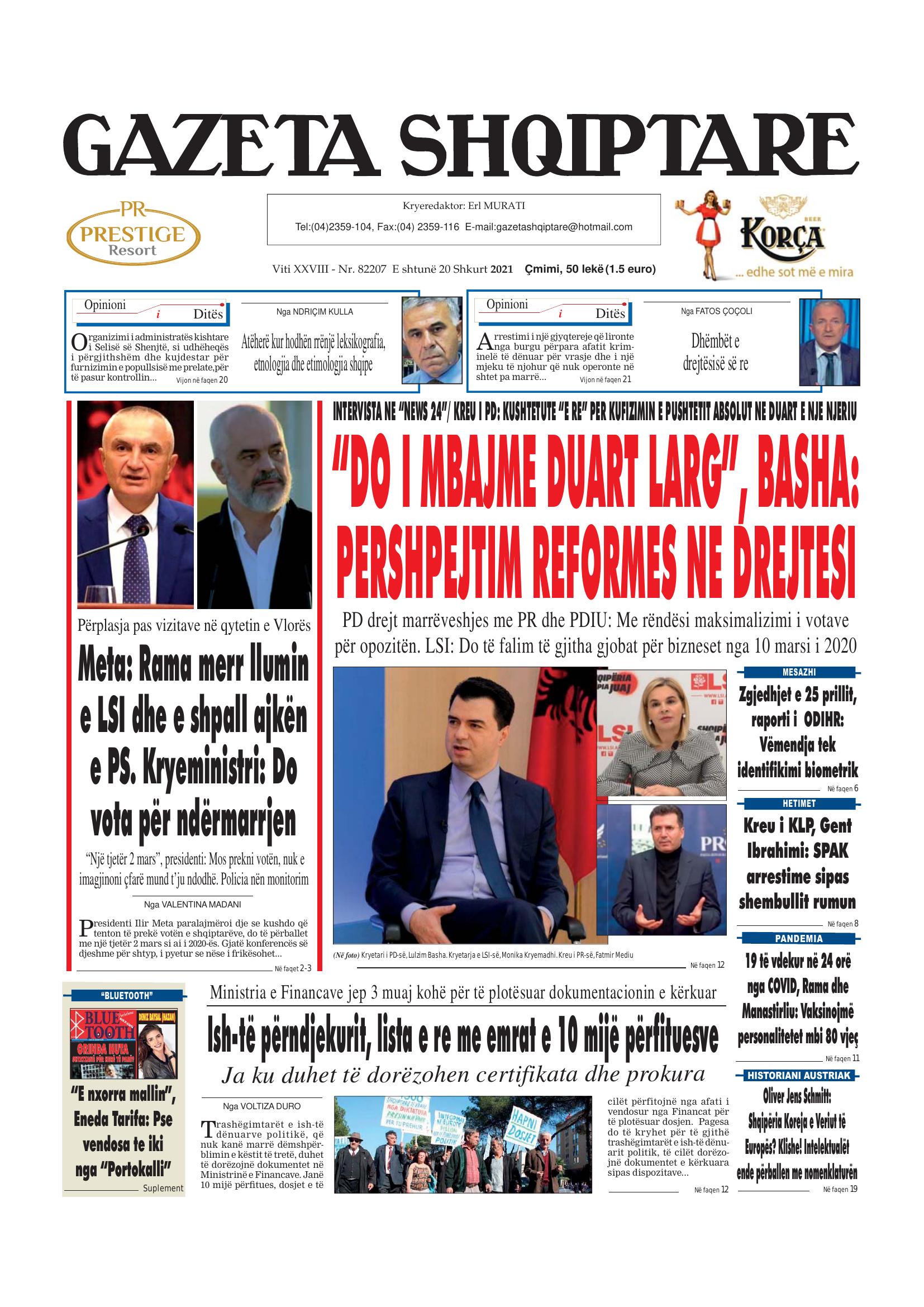 Gazeta Shqiptare 2021-02-20
