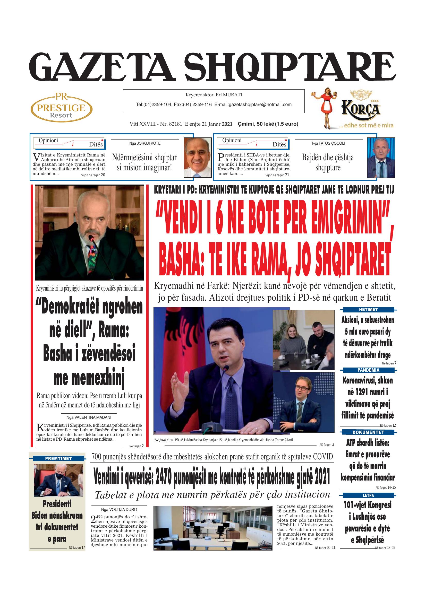 Gazeta Shqiptare 2021-01-21