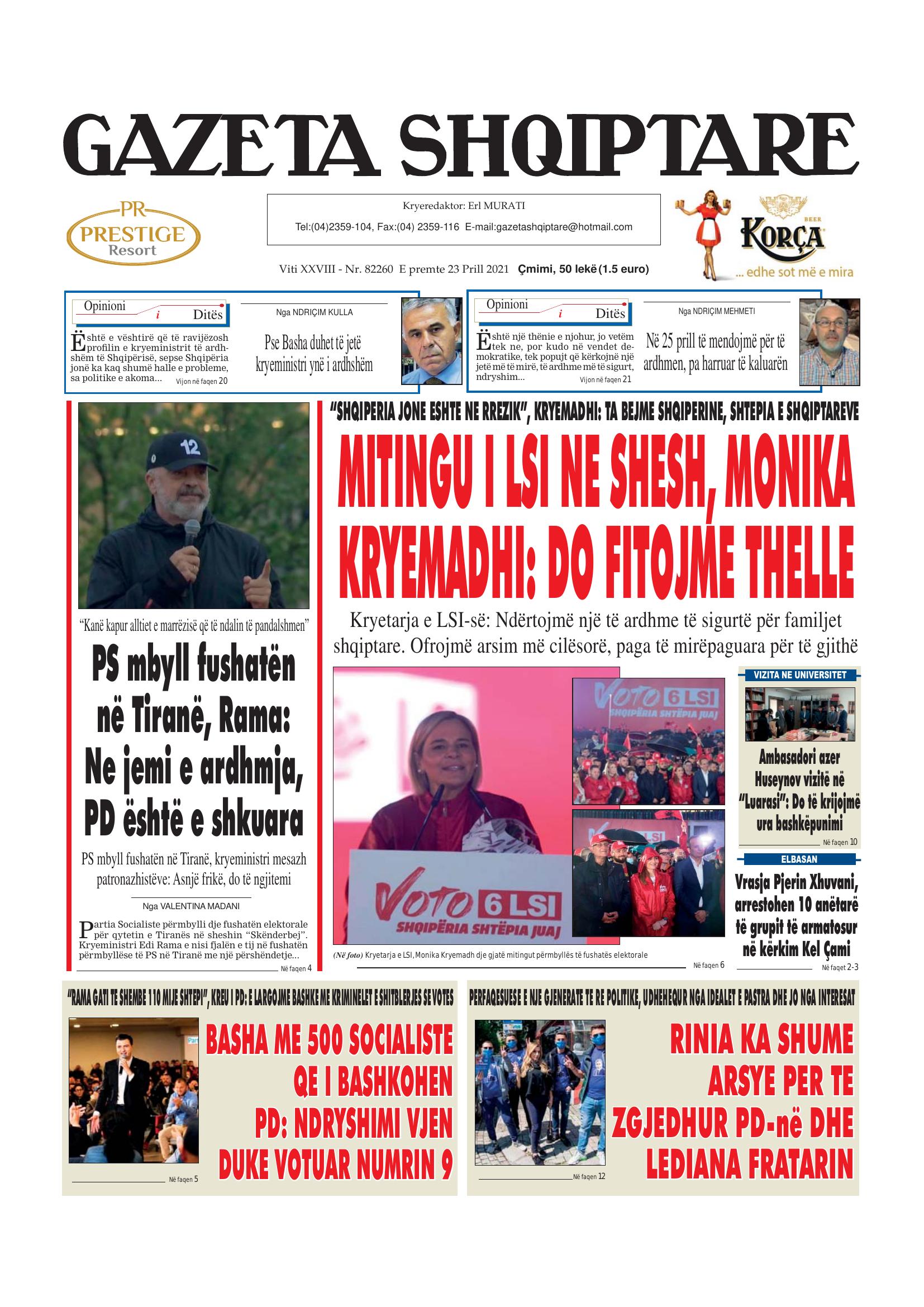 Gazeta Shqiptare 2021-04-23