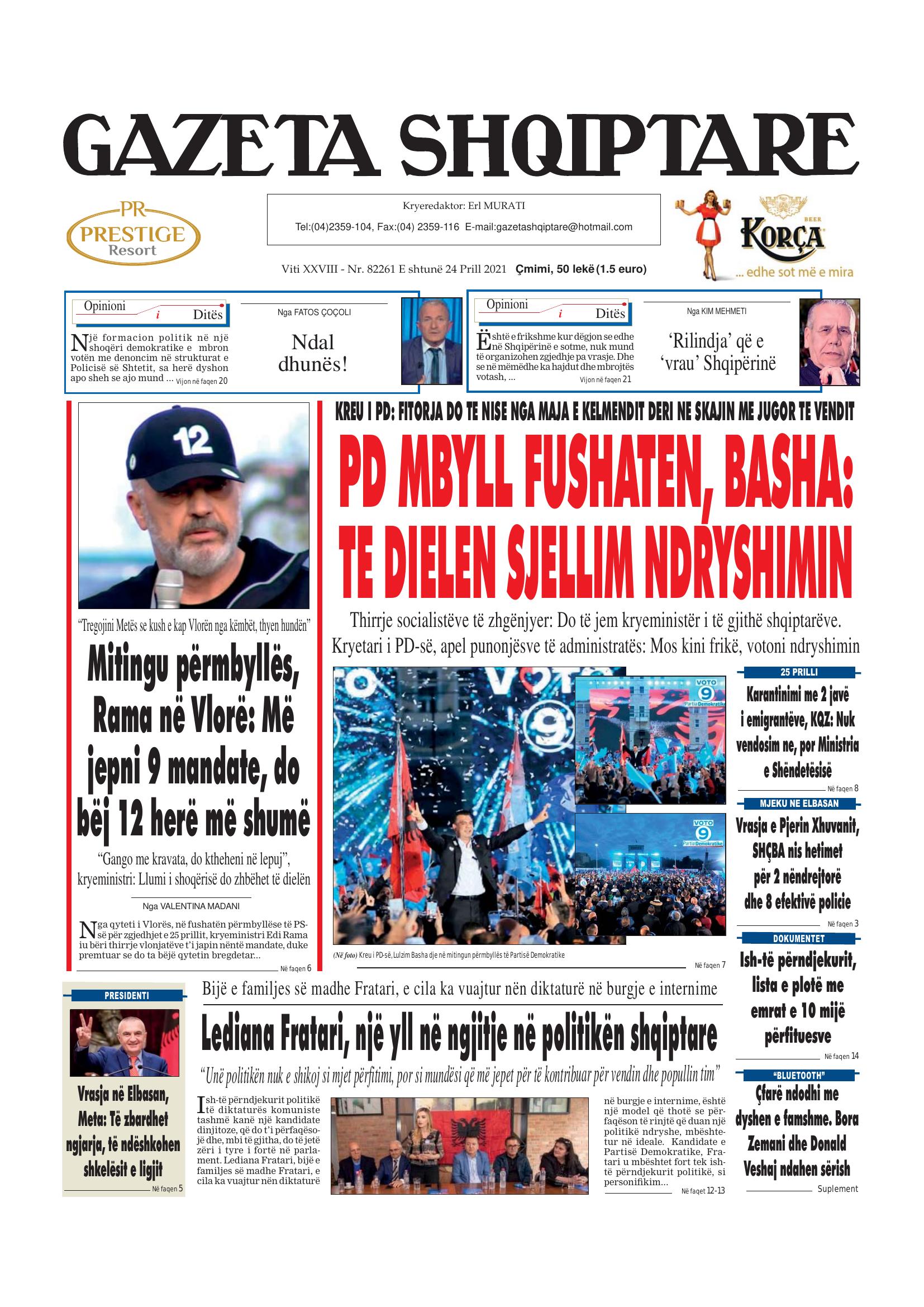 Gazeta Shqiptare 2021-04-24