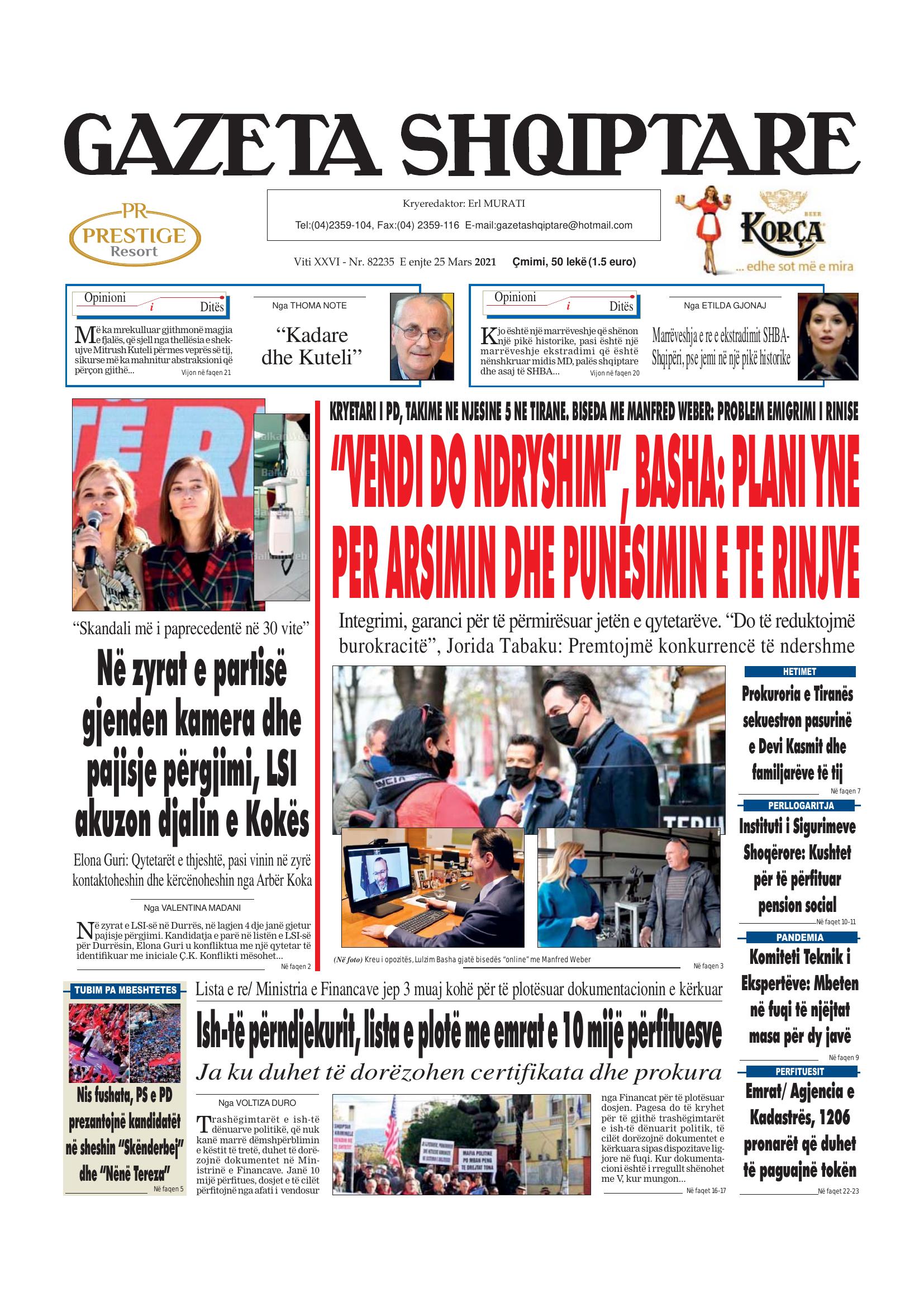 Gazeta Shqiptare 2021-03-25