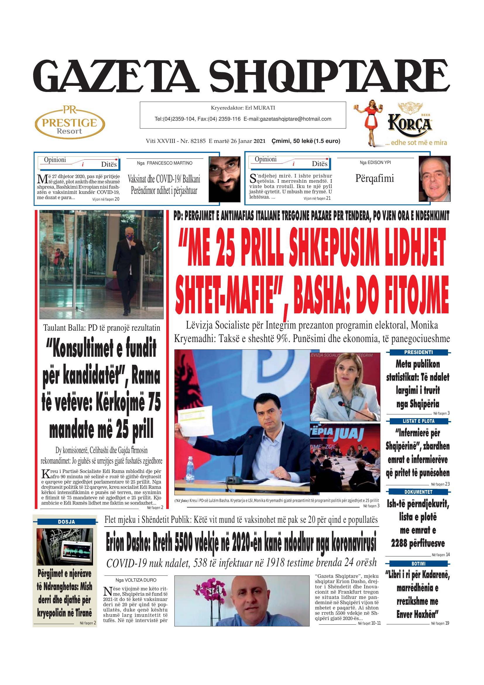 Gazeta Shqiptare 2021-01-26