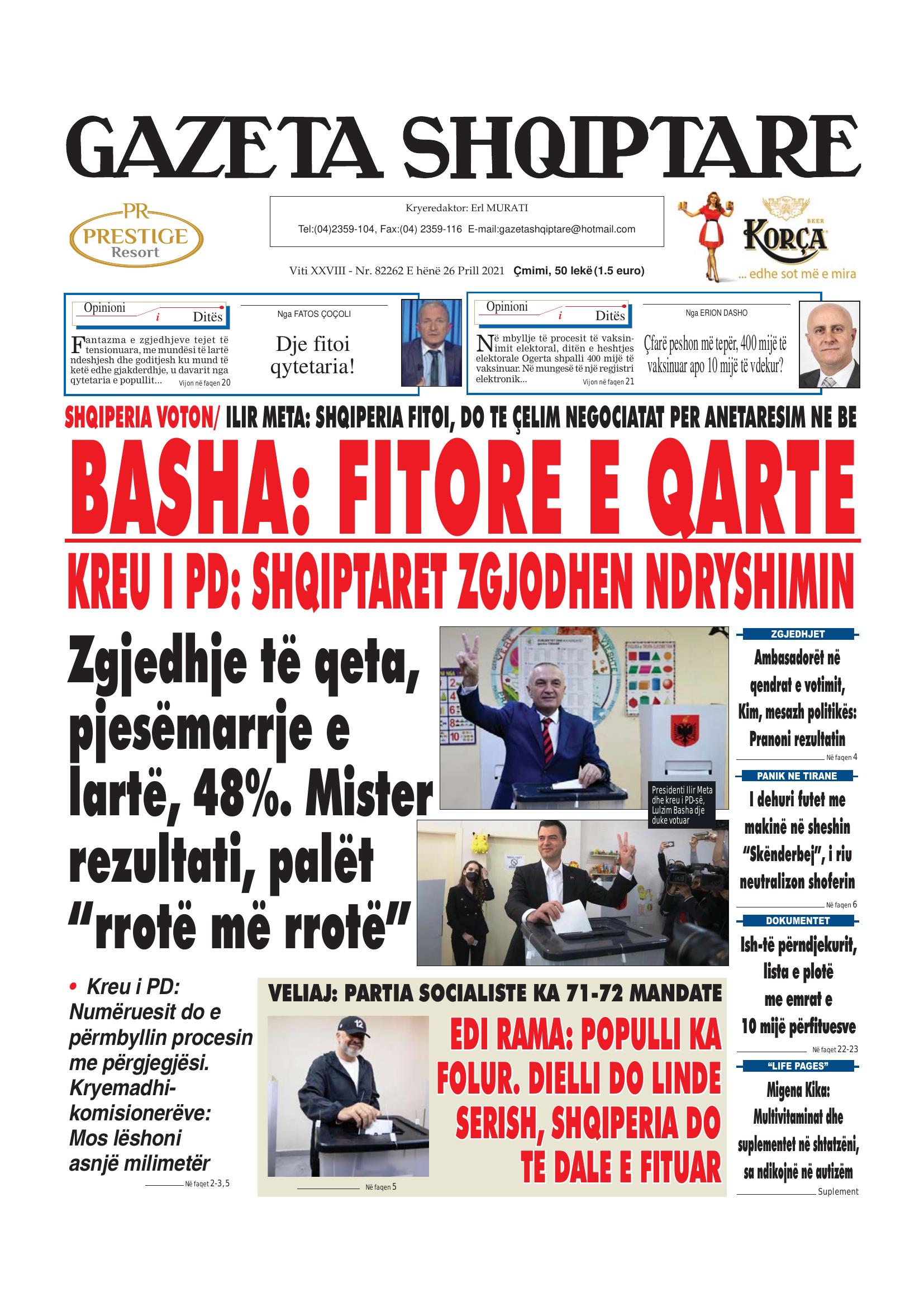 Gazeta Shqiptare 2021-04-26