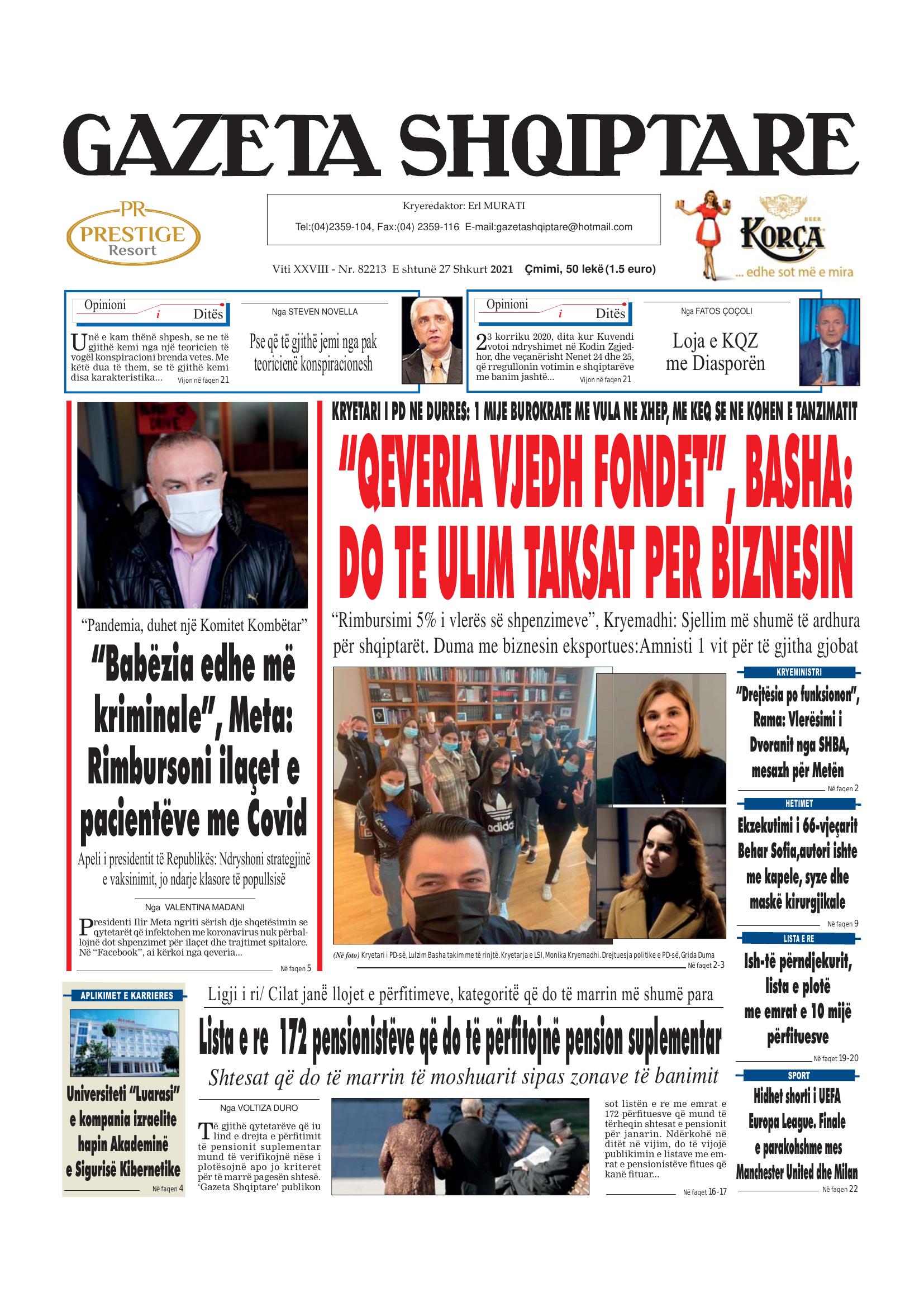 Gazeta Shqiptare 2021-02-27
