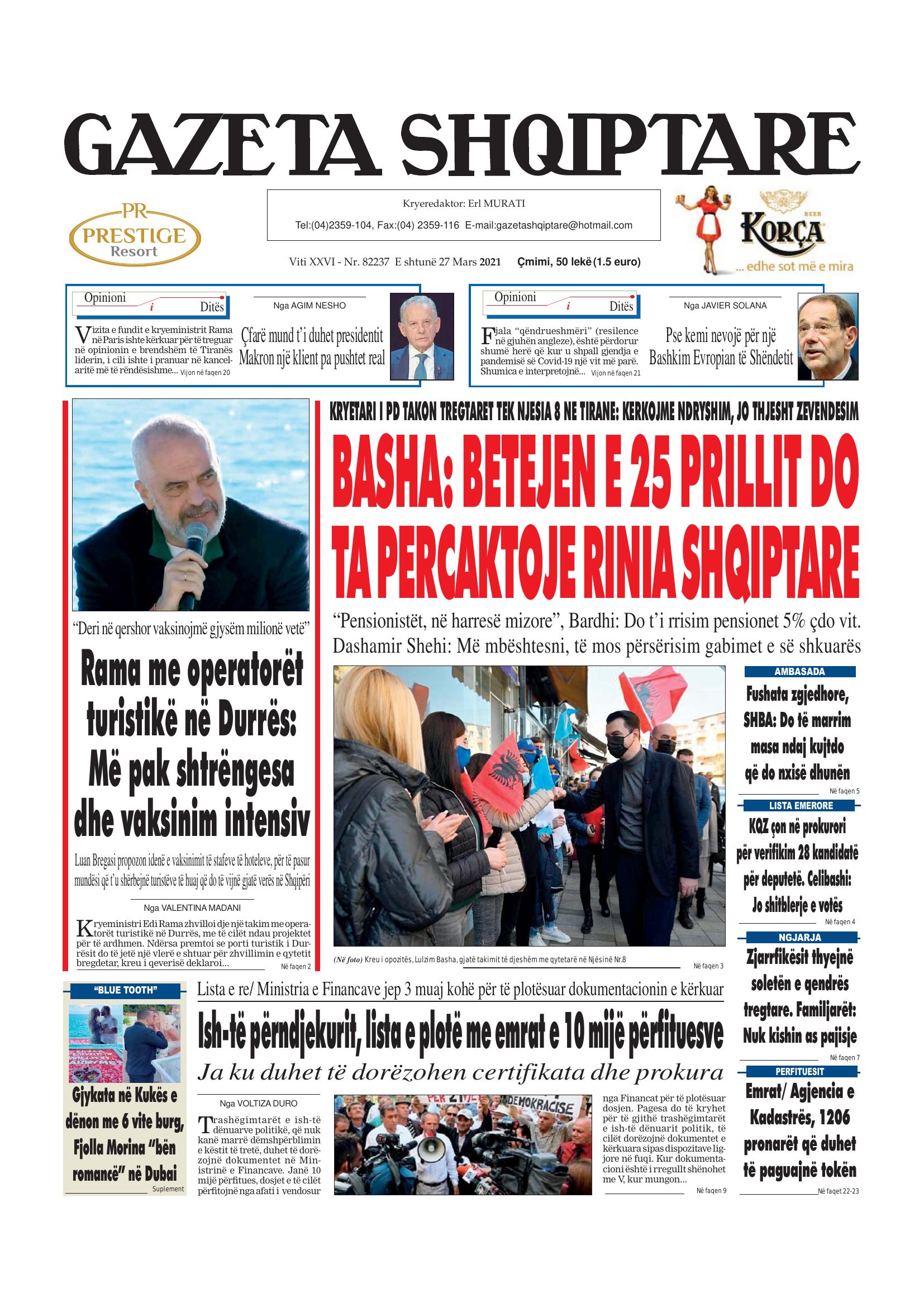 Gazeta Shqiptare 2021-03-27