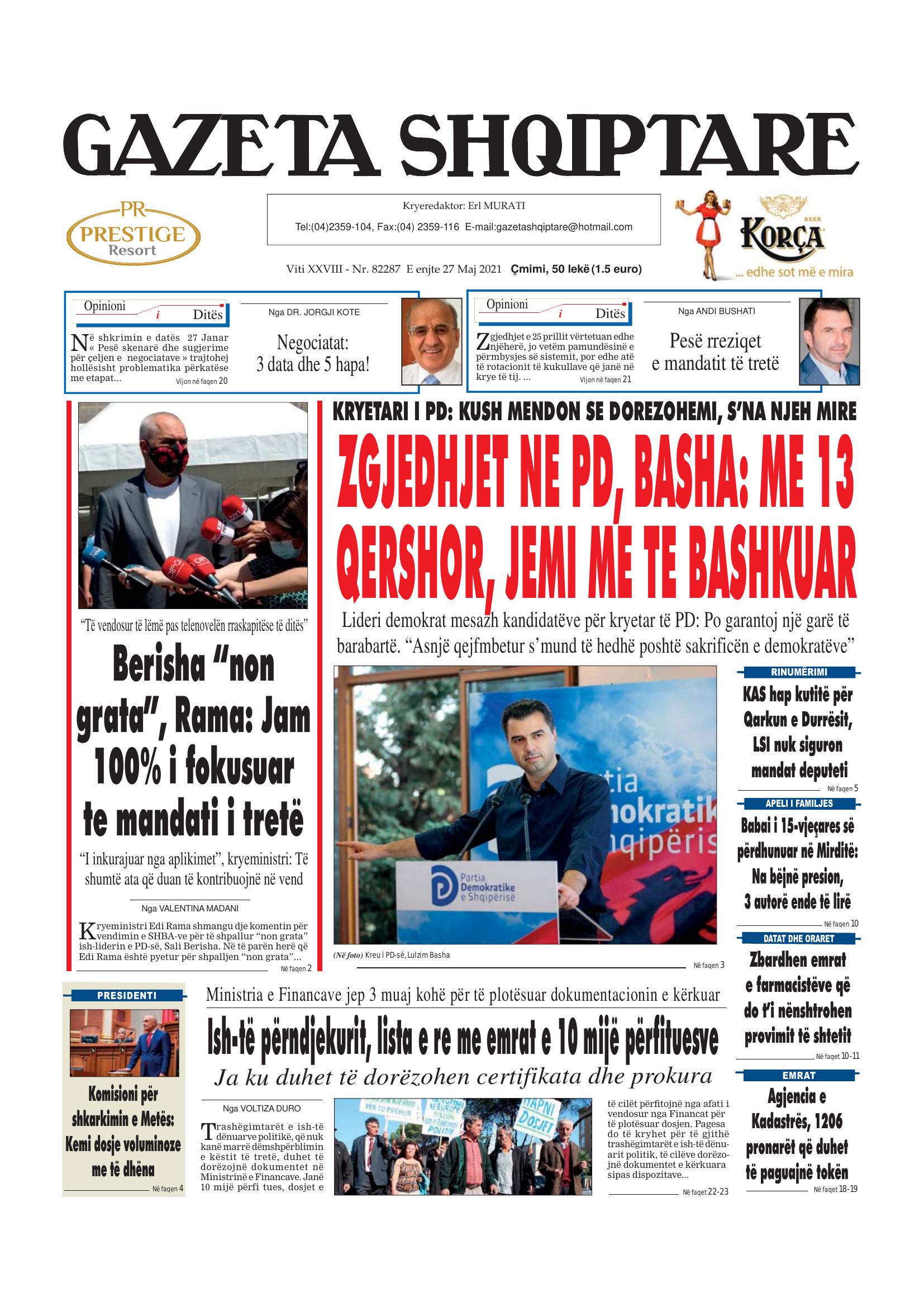 Gazeta Shqiptare 2021-05-27