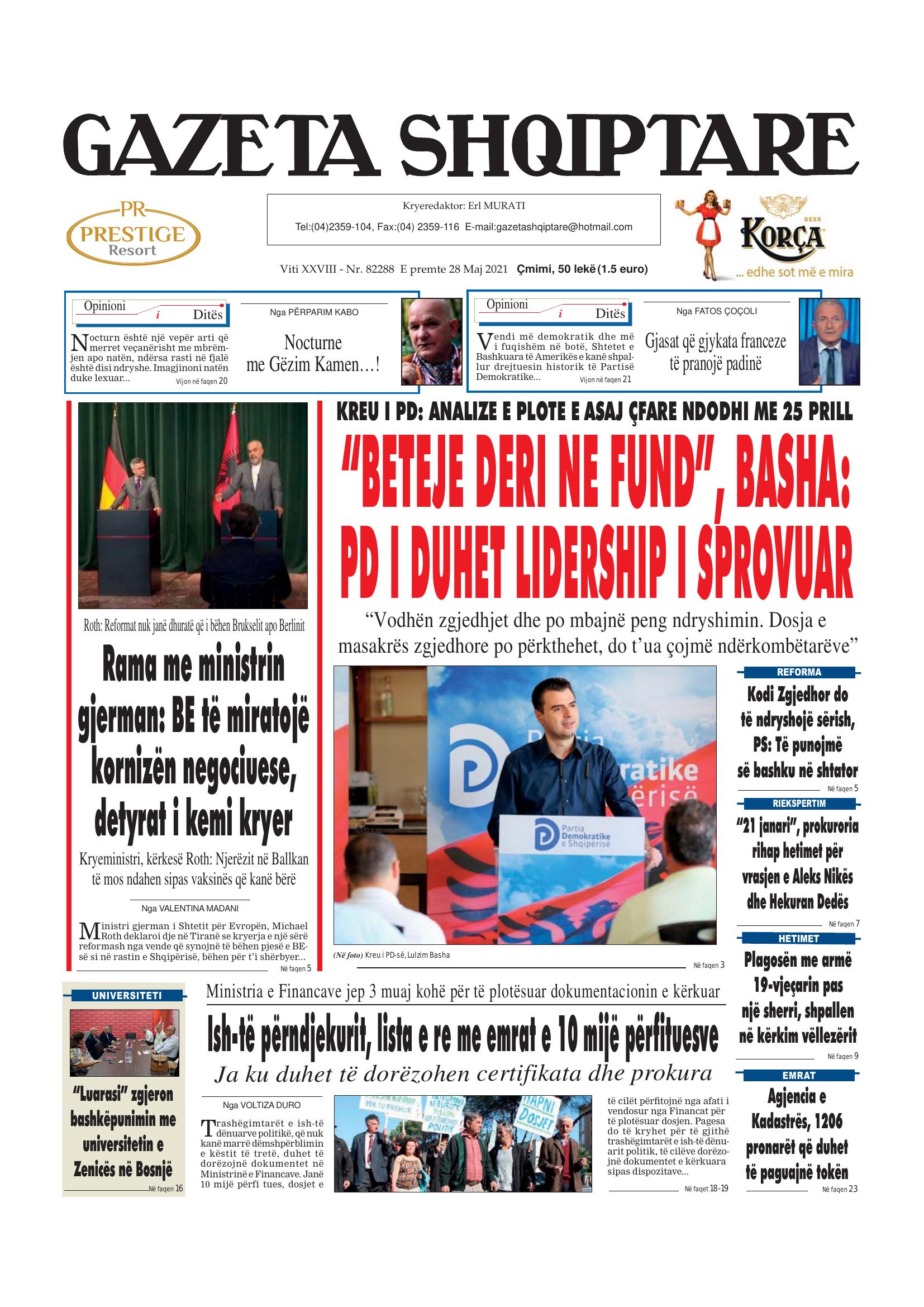 Gazeta Shqiptare 2021-05-28