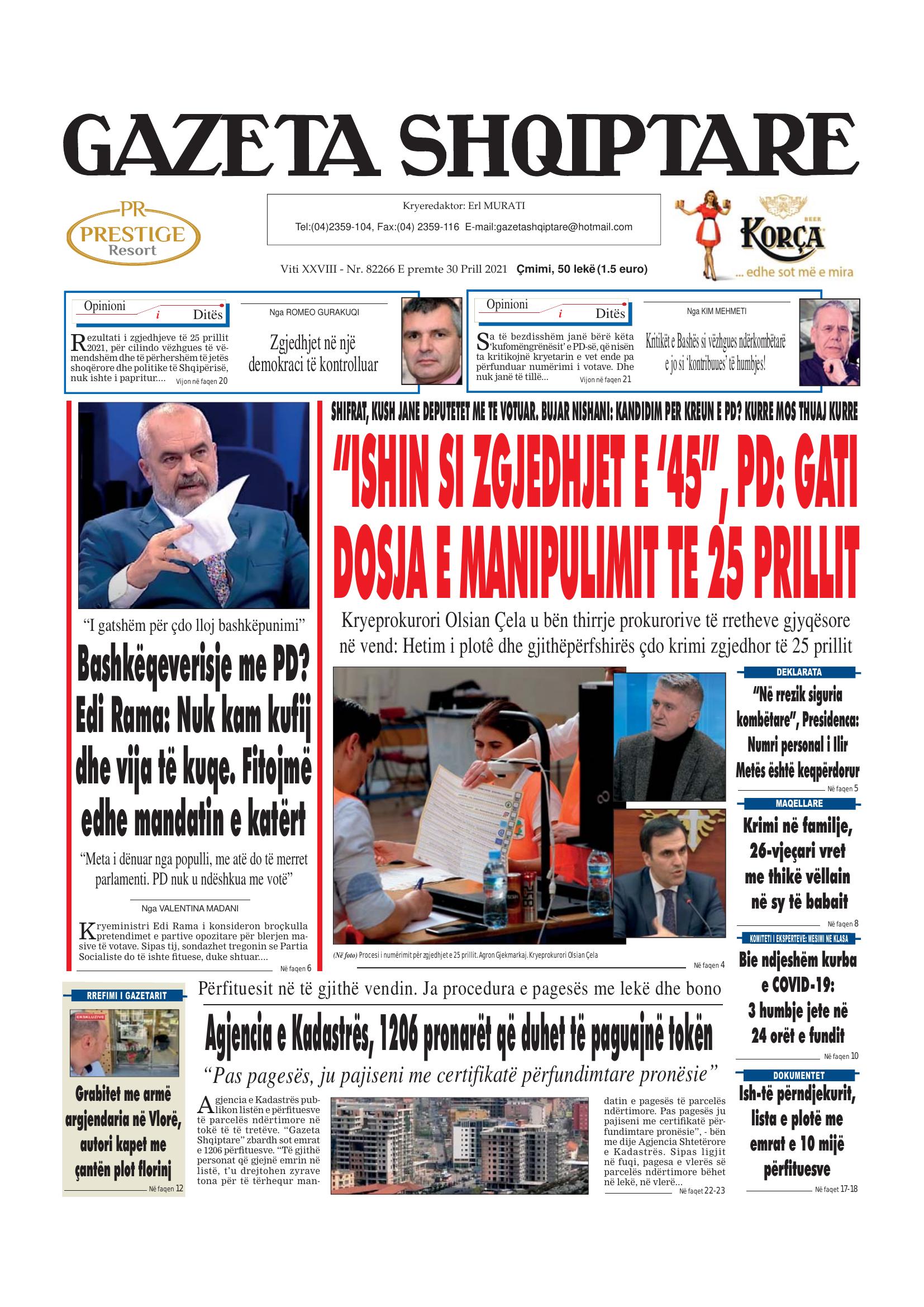 Gazeta Shqiptare 2021-04-30