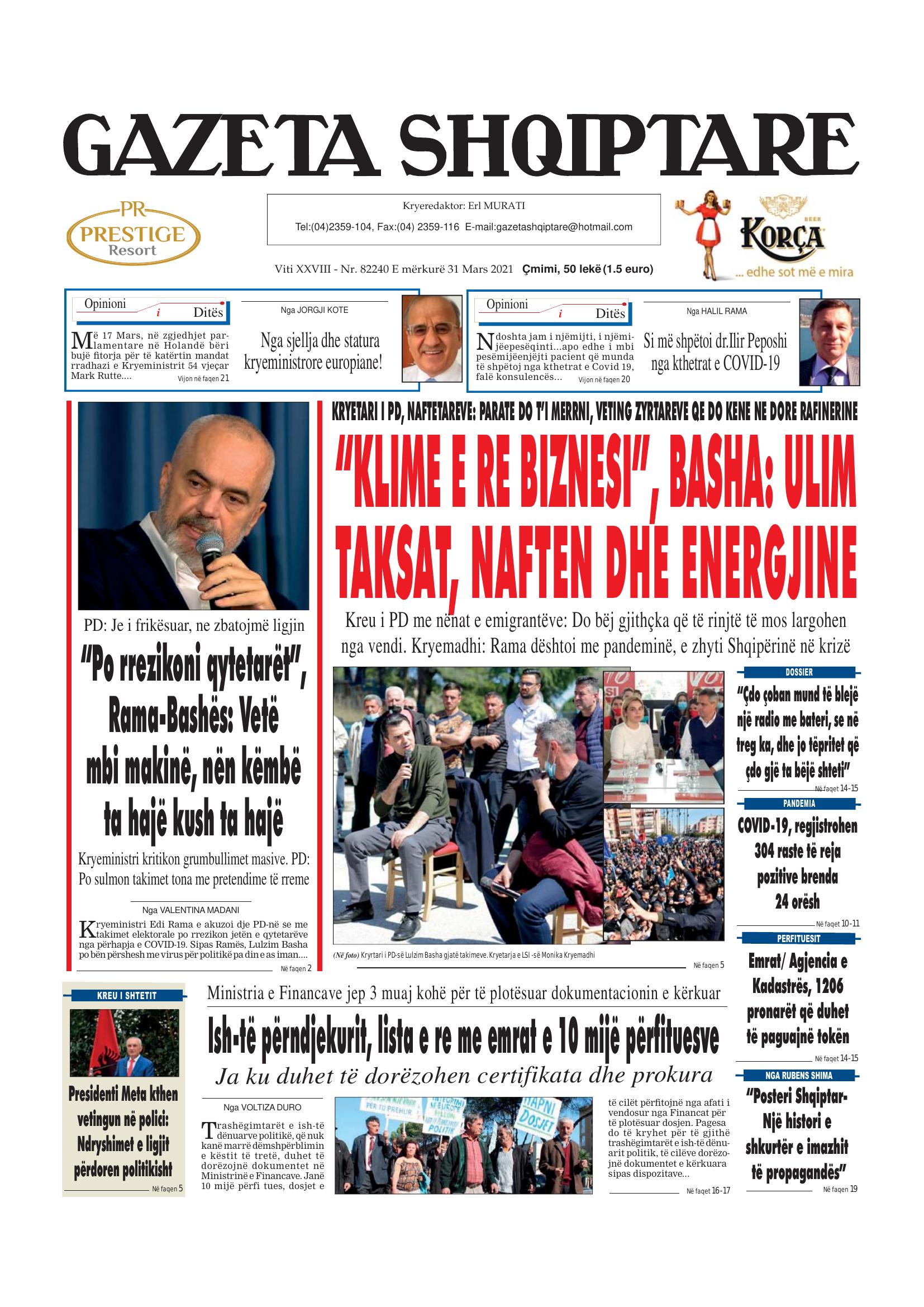 Gazeta Shqiptare 2021-03-31
