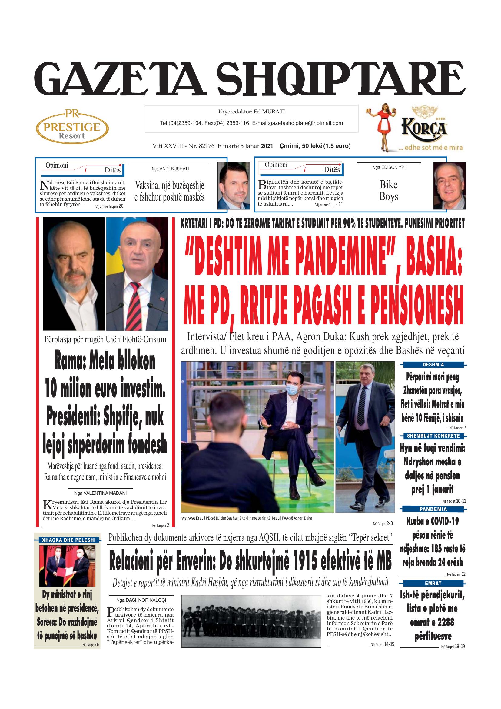 Gazeta Shqiptare 2021-01-05