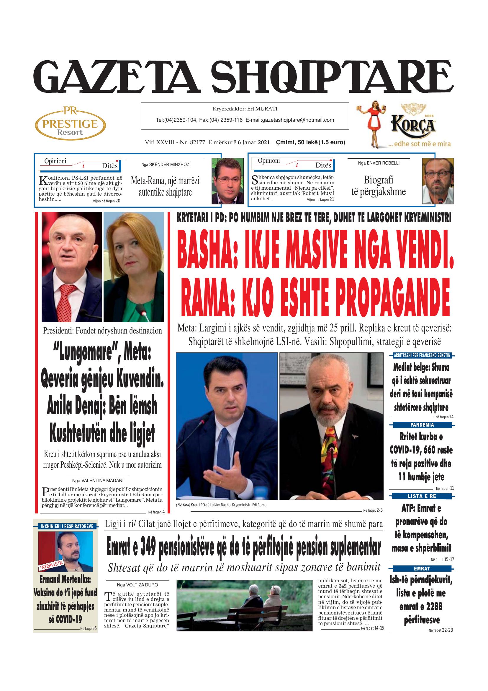 Gazeta Shqiptare 2021-01-06