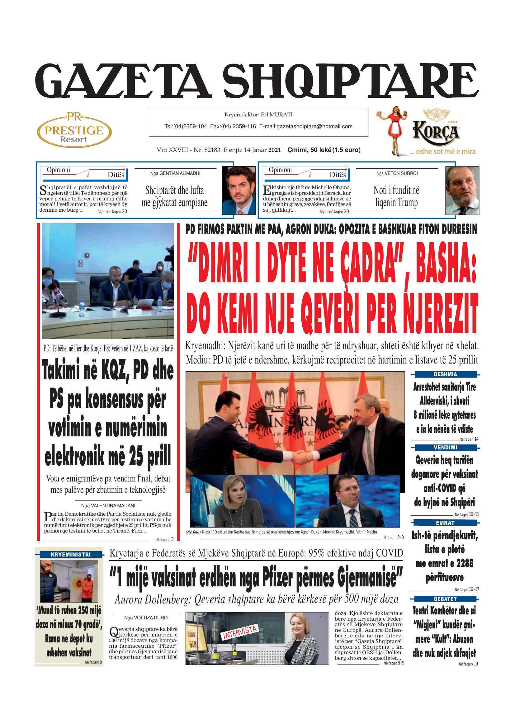 Gazeta Shqiptare 2021-01-14
