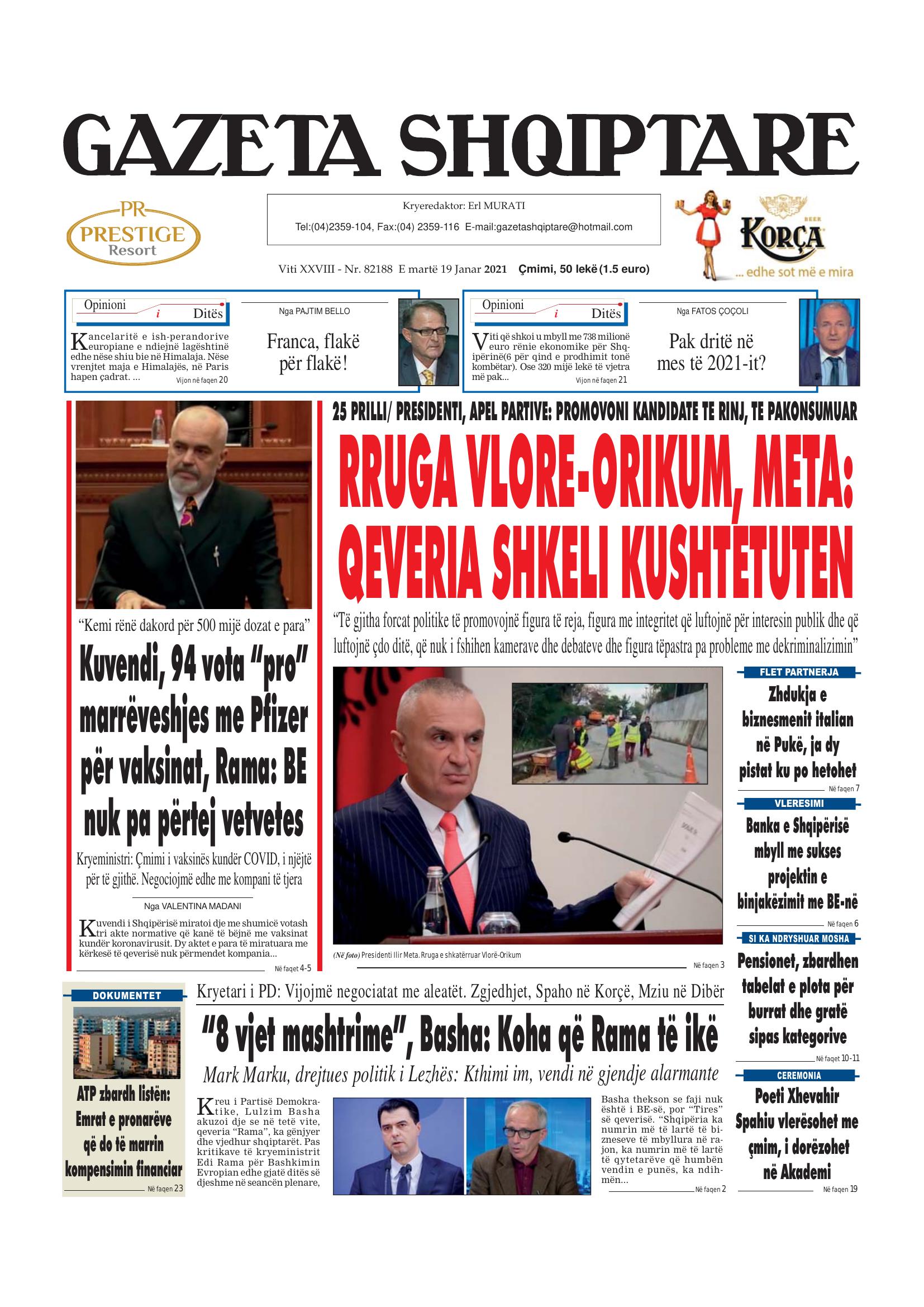 Gazeta Shqiptare 2021-01-19
