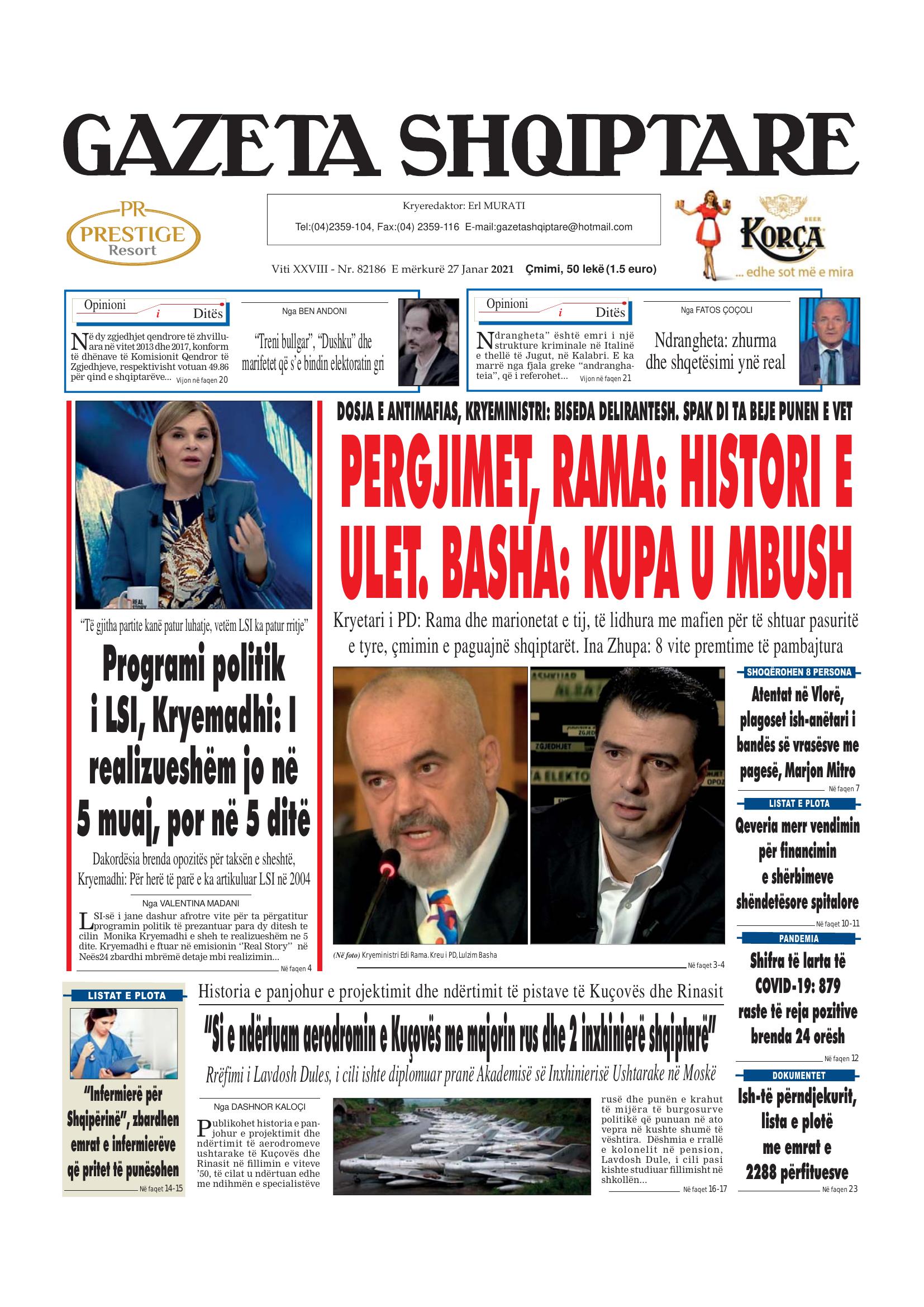 Gazeta Shqiptare 2021-01-27