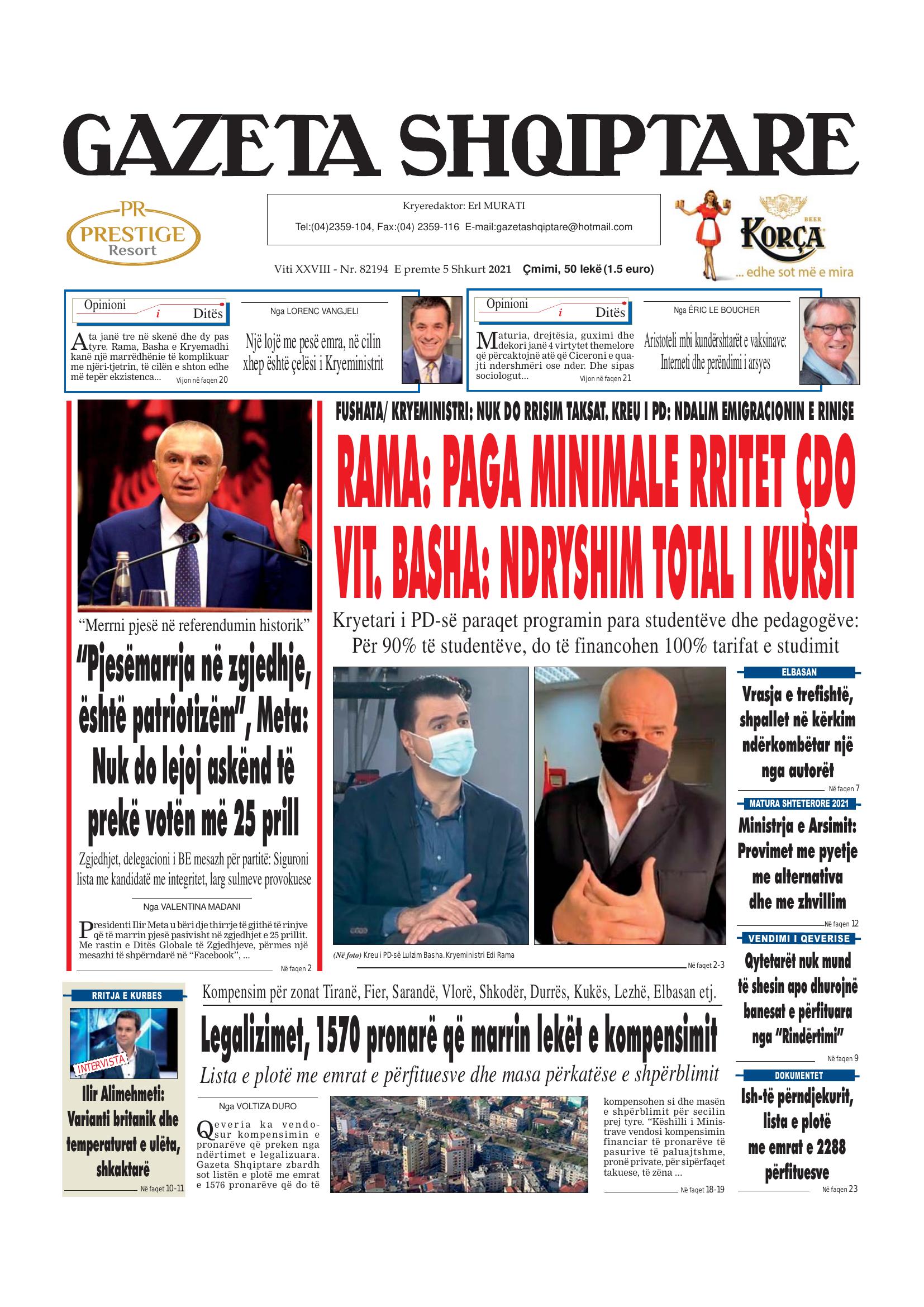 Gazeta Shqiptare 2021-02-05