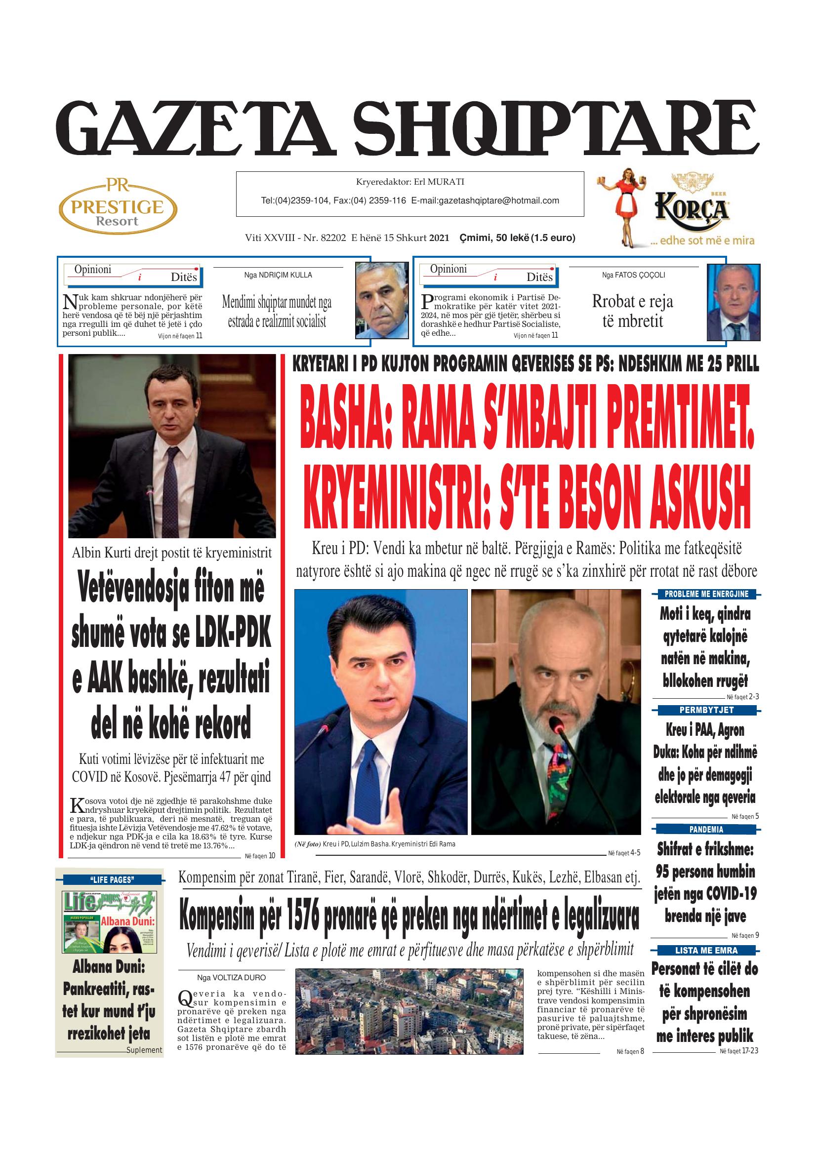 Gazeta Shqiptare 2021-02-15