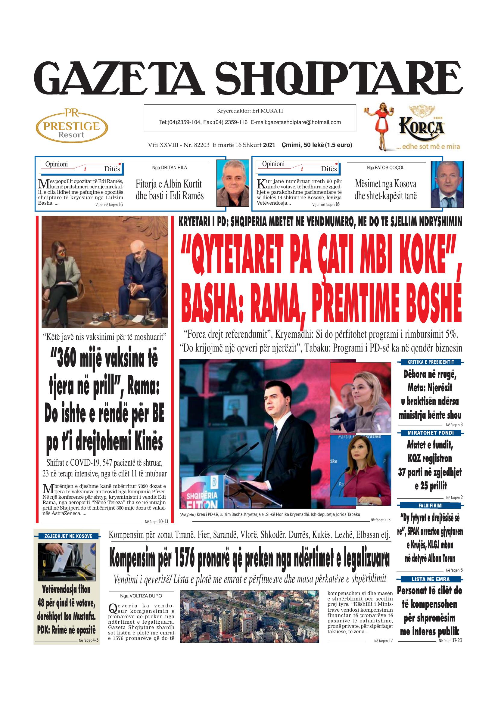 Gazeta Shqiptare 2021-02-16