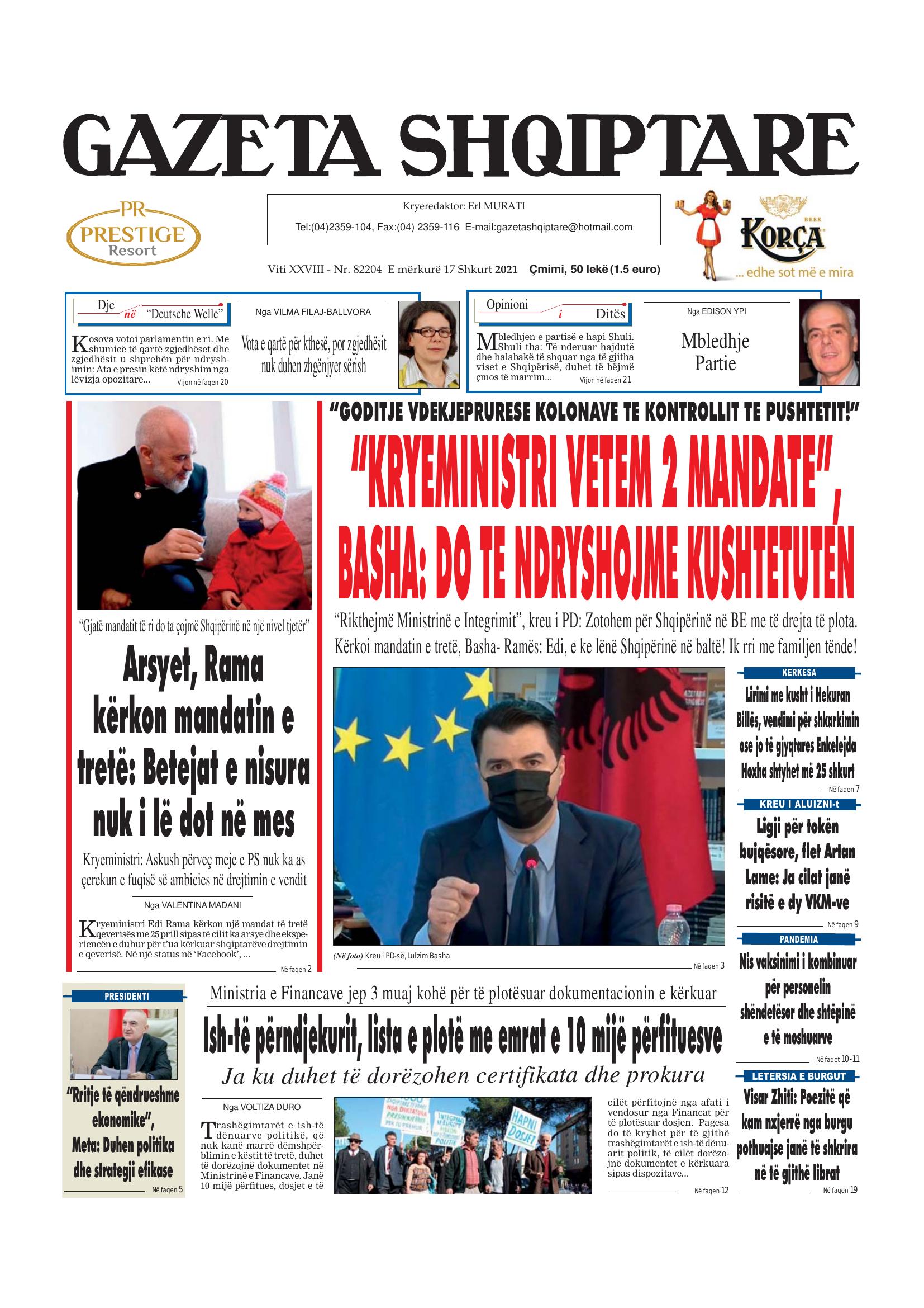 Gazeta Shqiptare 2021-02-17