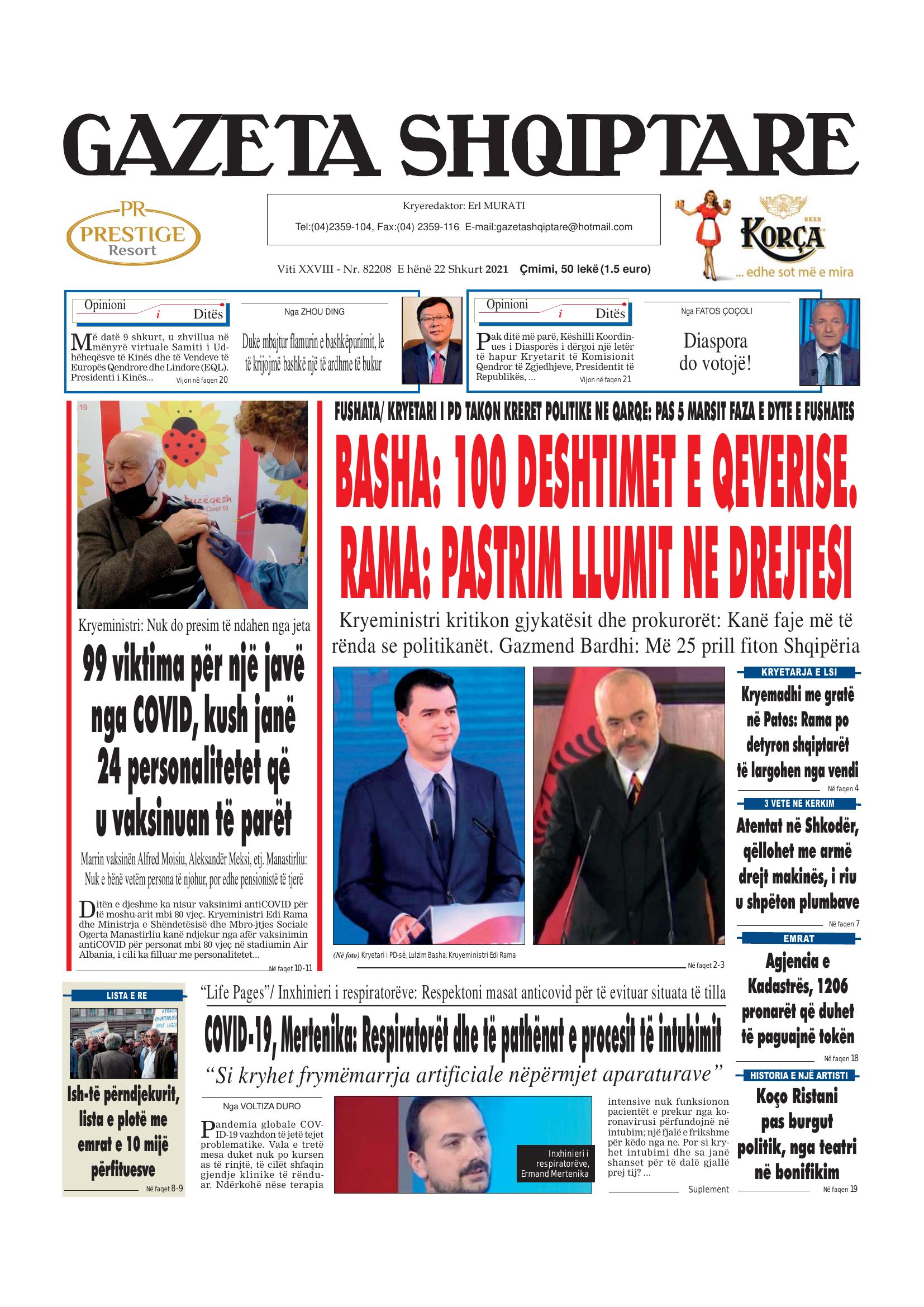 Gazeta Shqiptare 2021-02-22