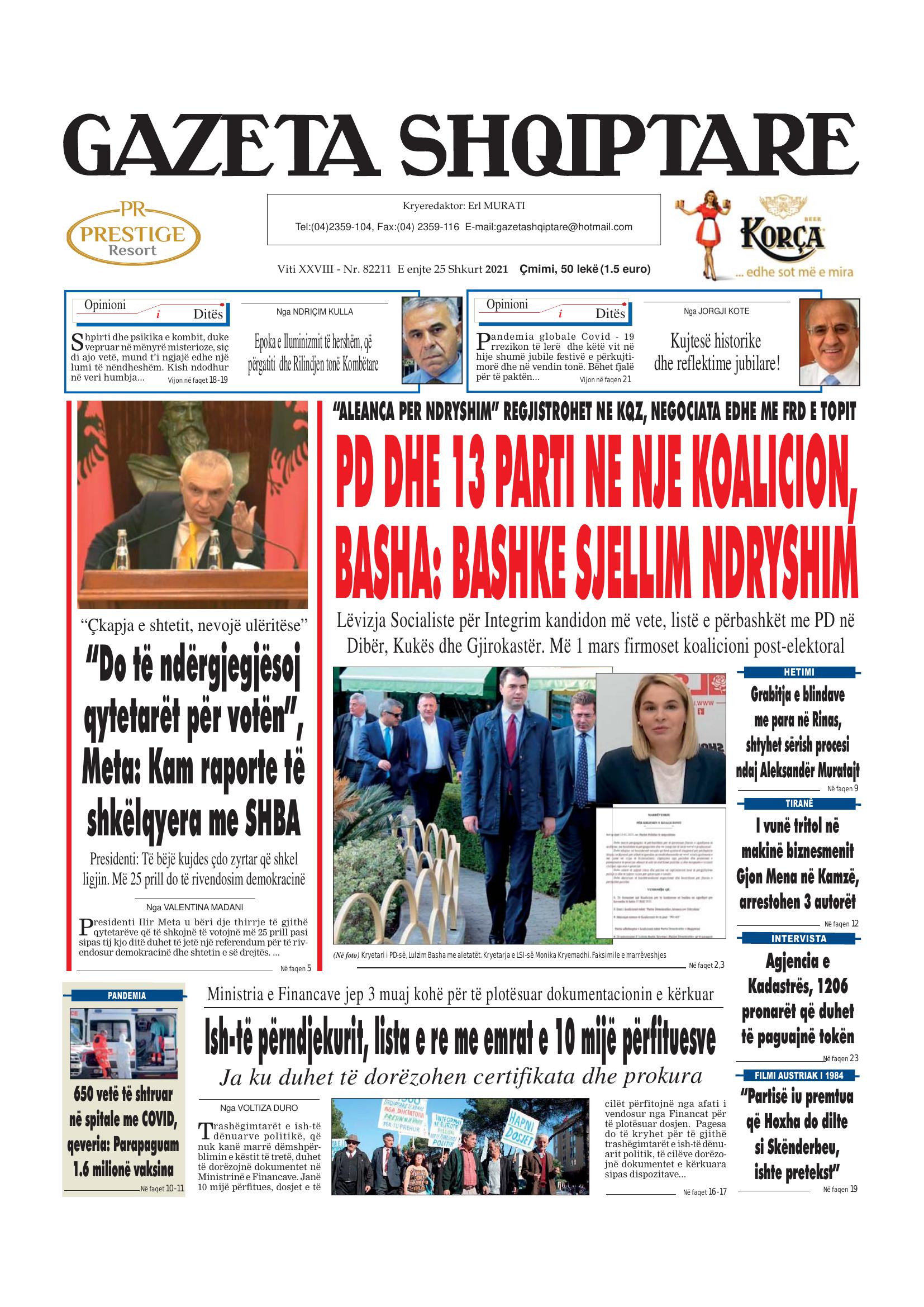Gazeta Shqiptare 2021-02-25