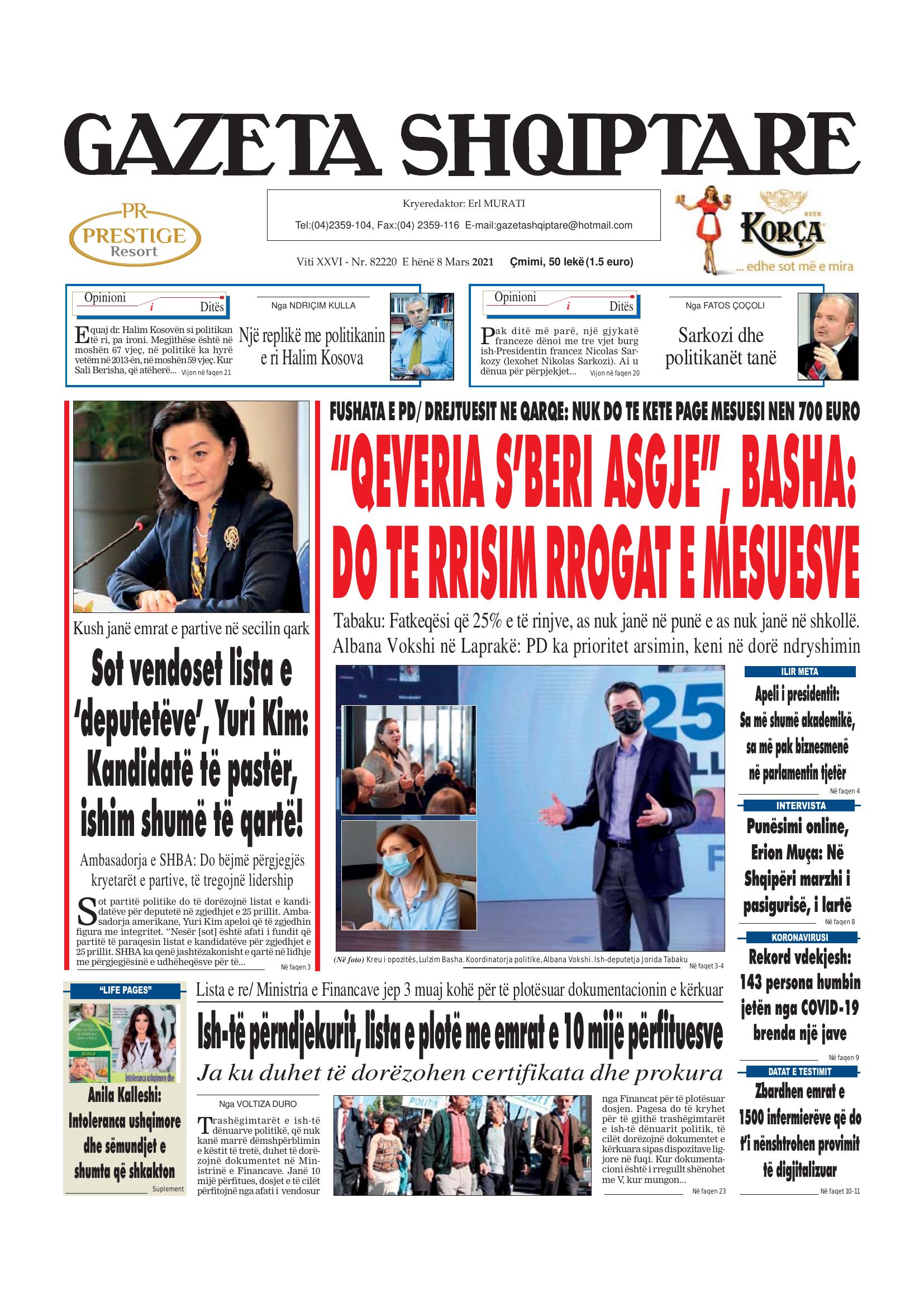 Gazeta Shqiptare 2021-03-08