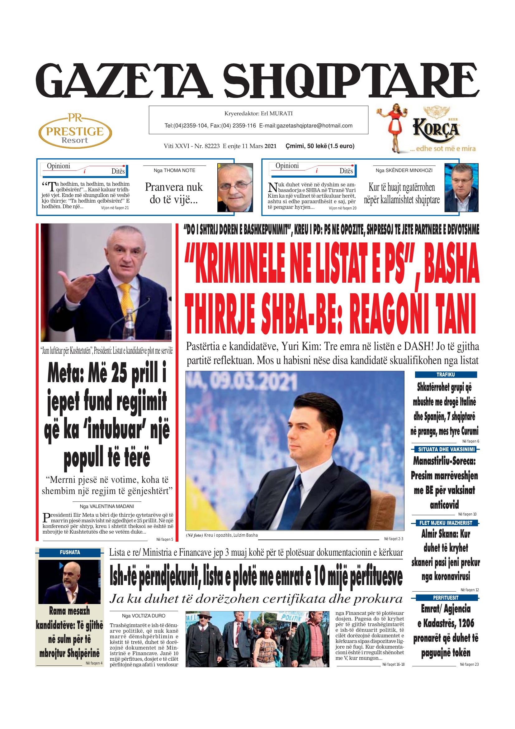 Gazeta Shqiptare 2021-03-11