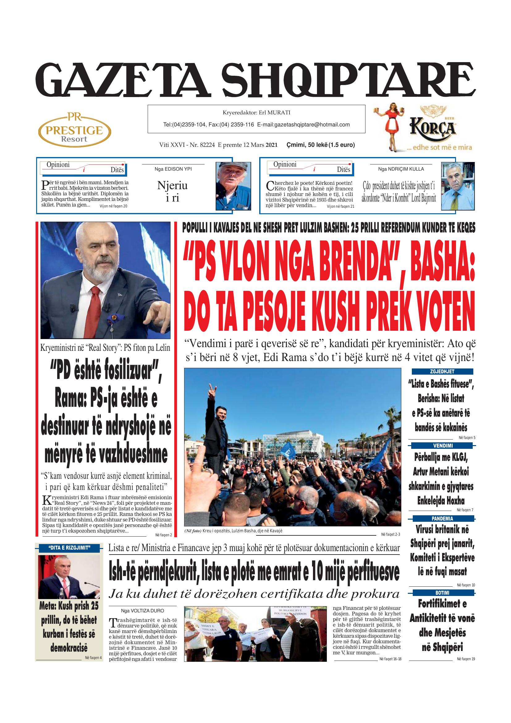 Gazeta Shqiptare 2021-03-12