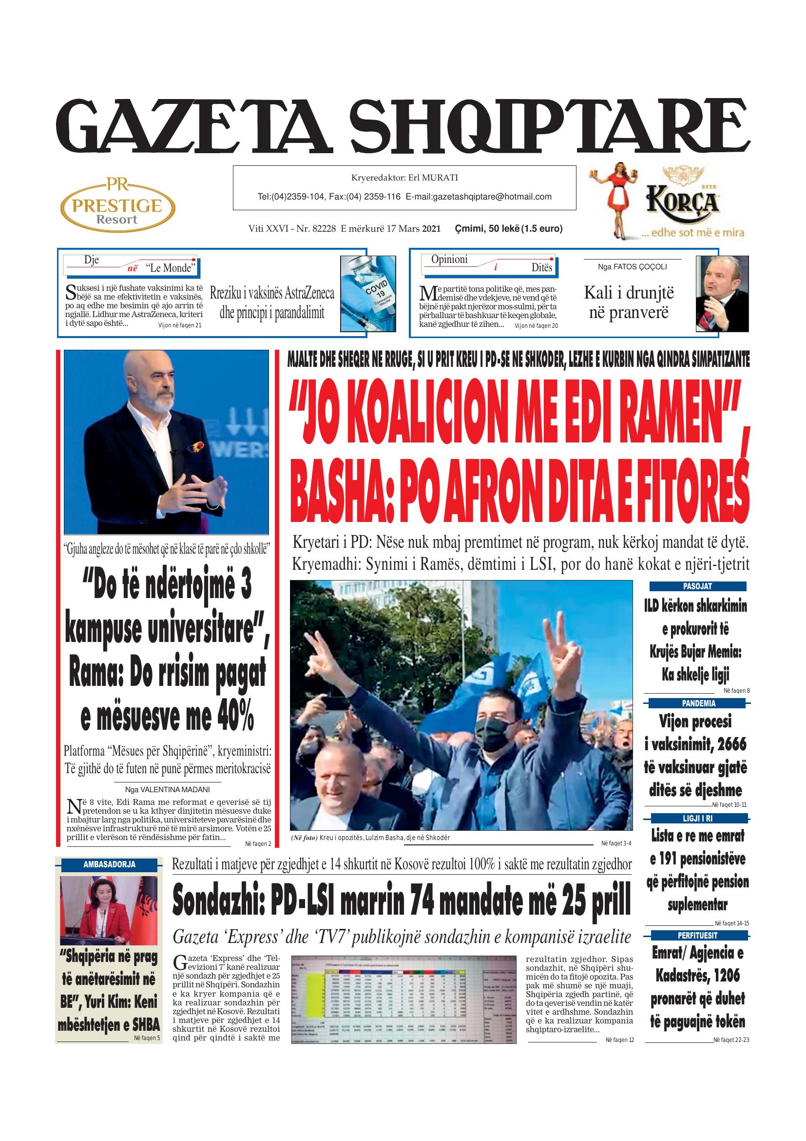 Gazeta Shqiptare 2021-03-17