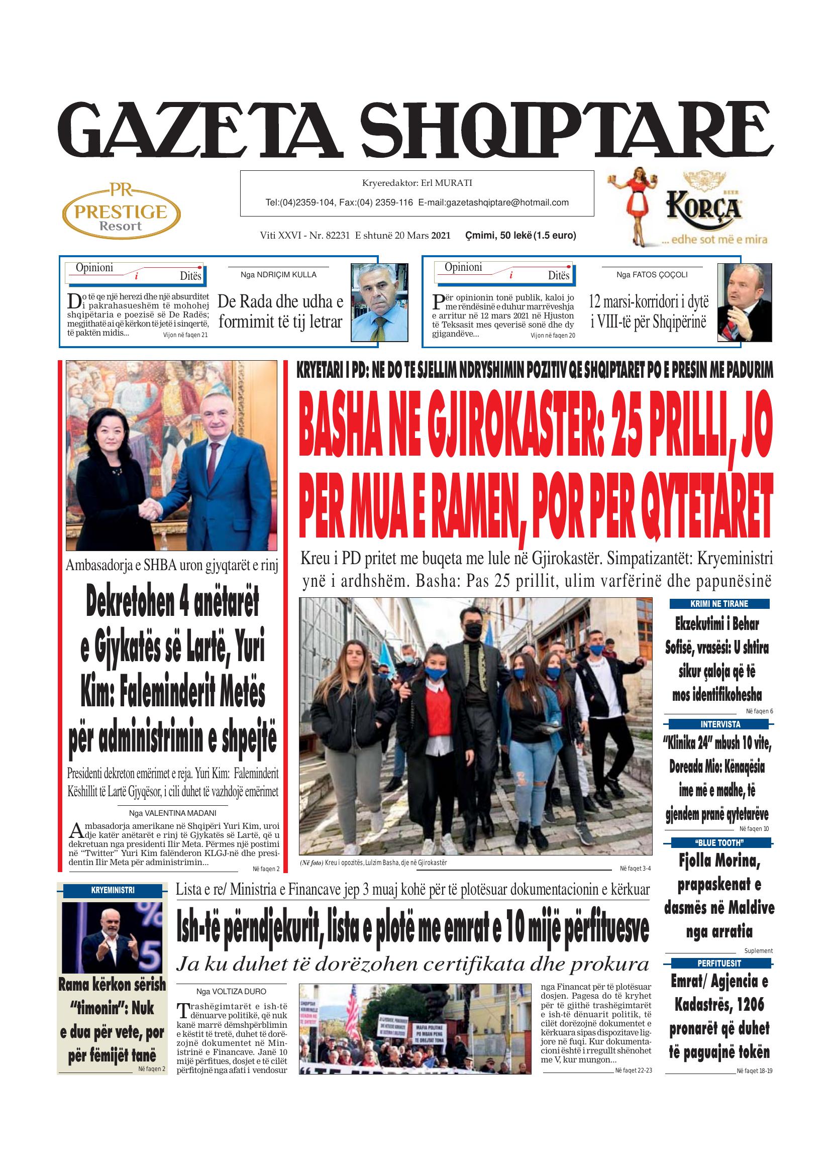 Gazeta Shqiptare 2021-03-20