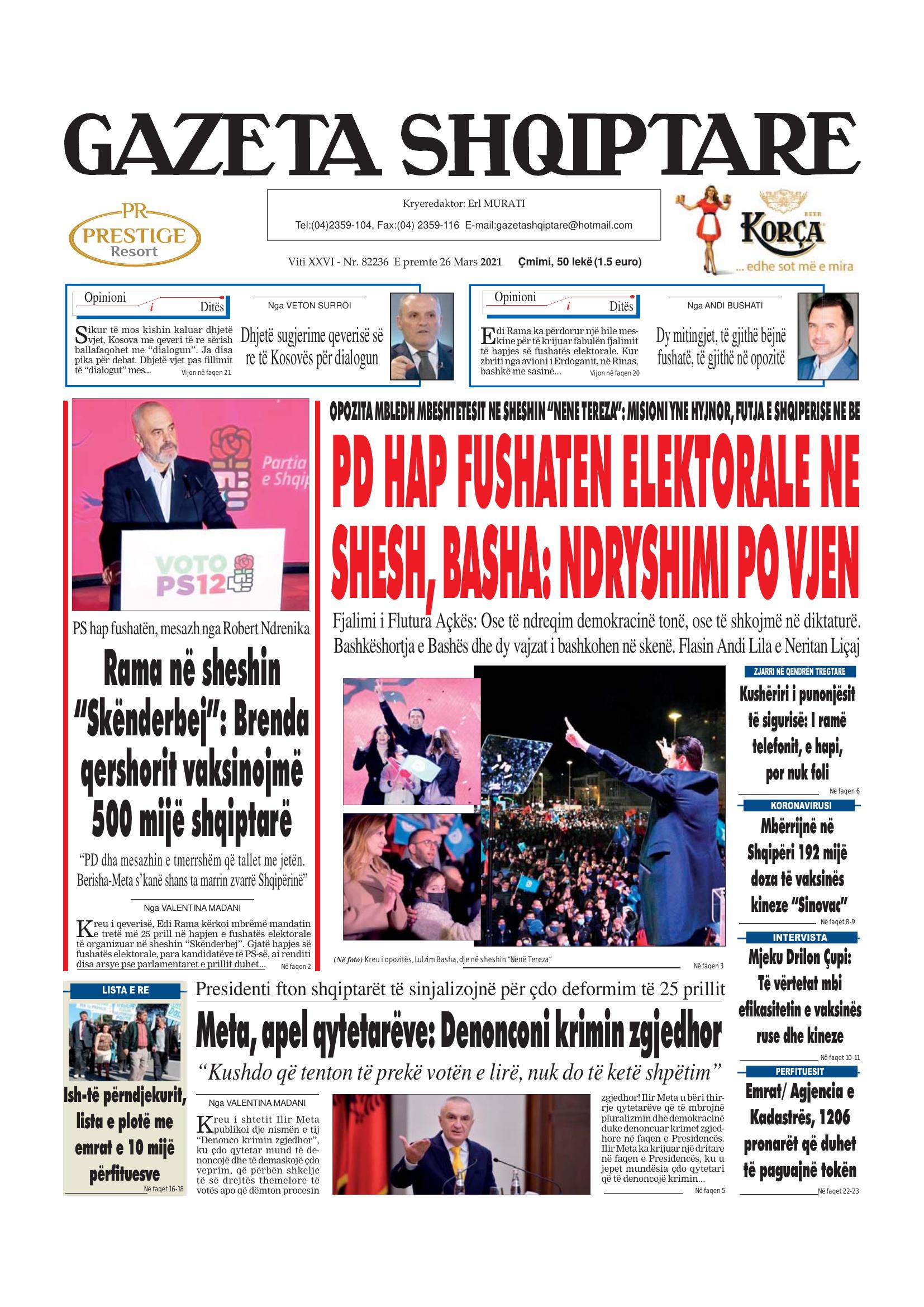 Gazeta Shqiptare 2021-03-26